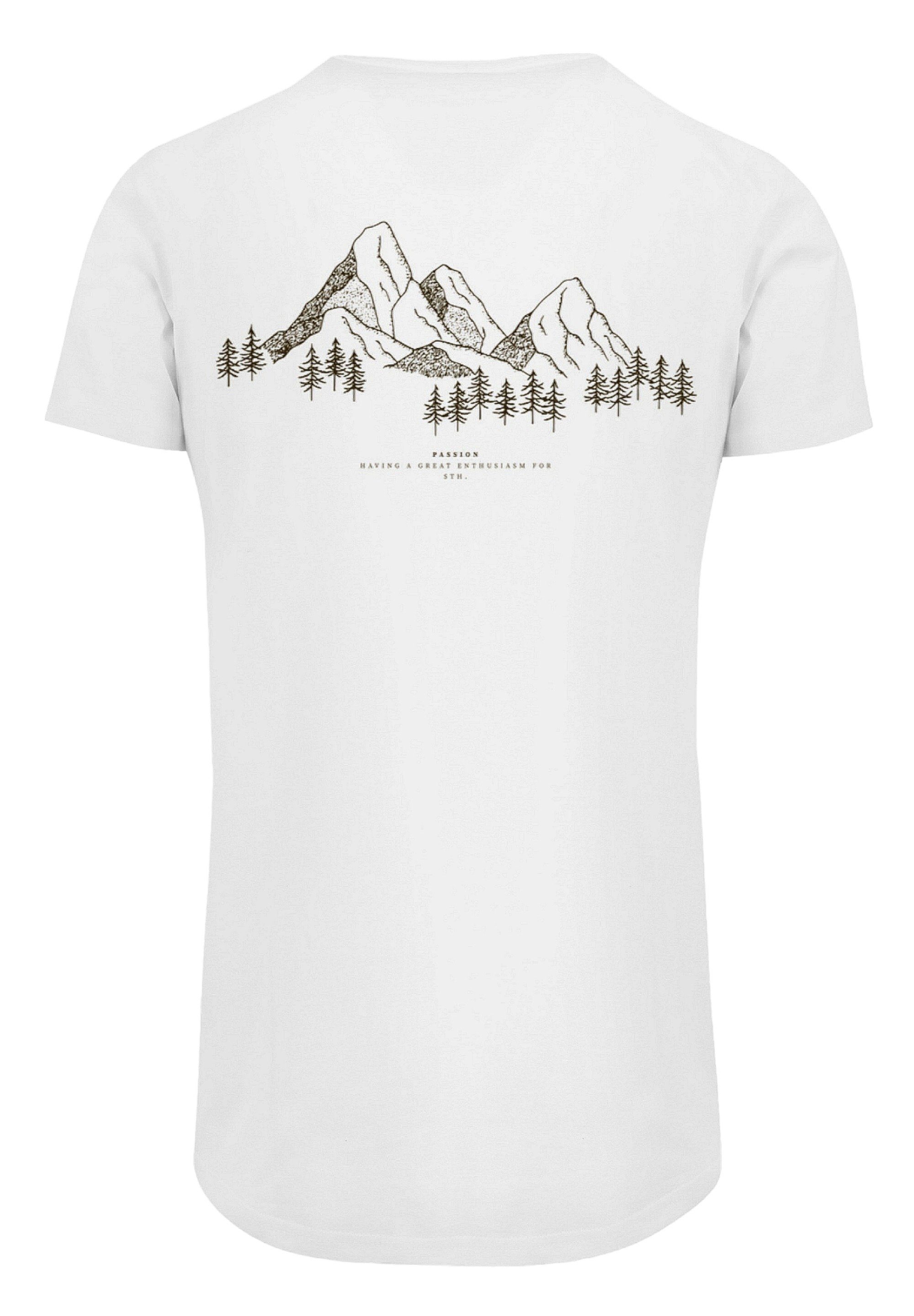 SIZE Berge T-Shirt weiß Mountain F4NT4STIC PLUS Print