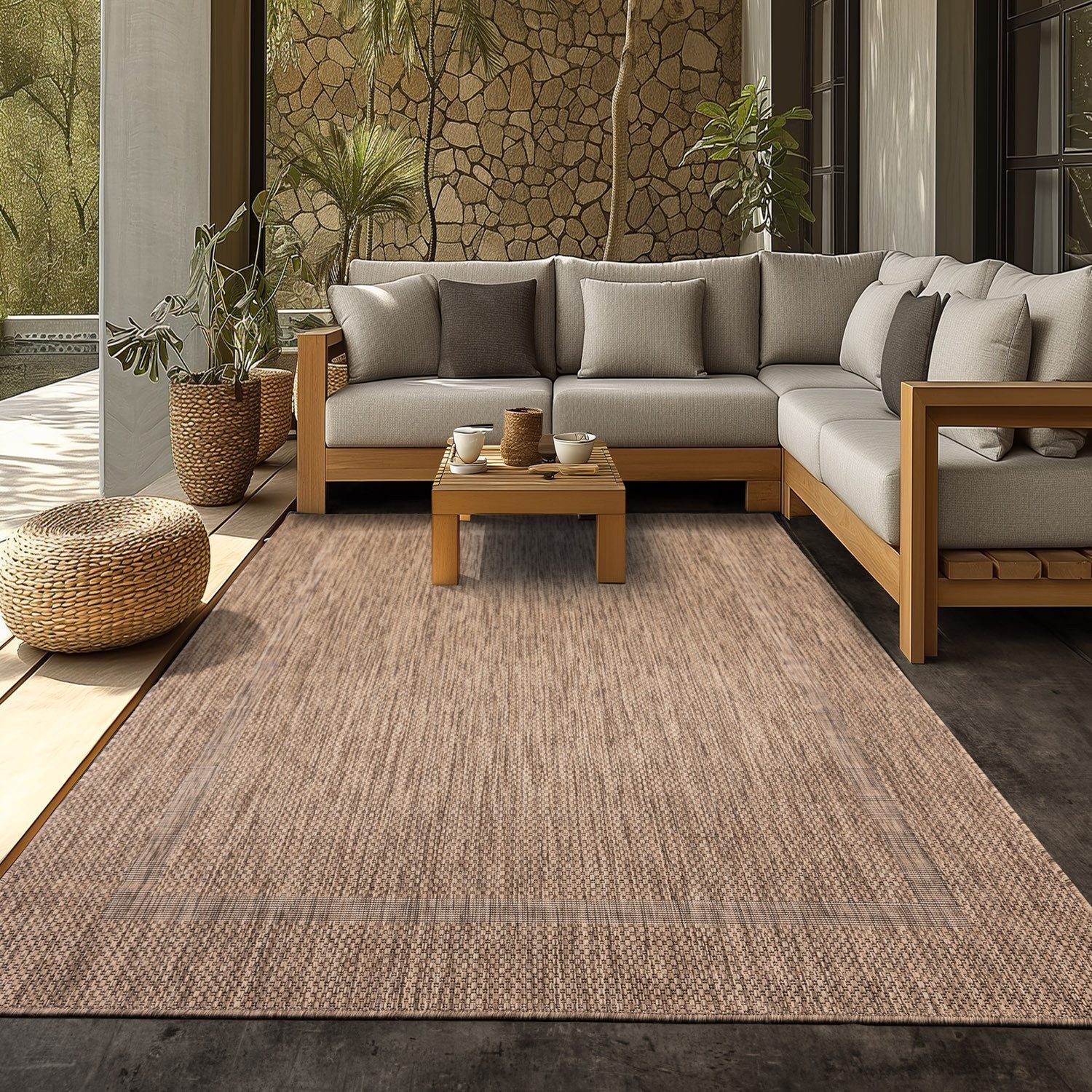 SIMPEX24 Outdoorteppich Unicolor - Einfarbig, Läufer, Höhe: 5 mm, Teppich W günstig online kaufen