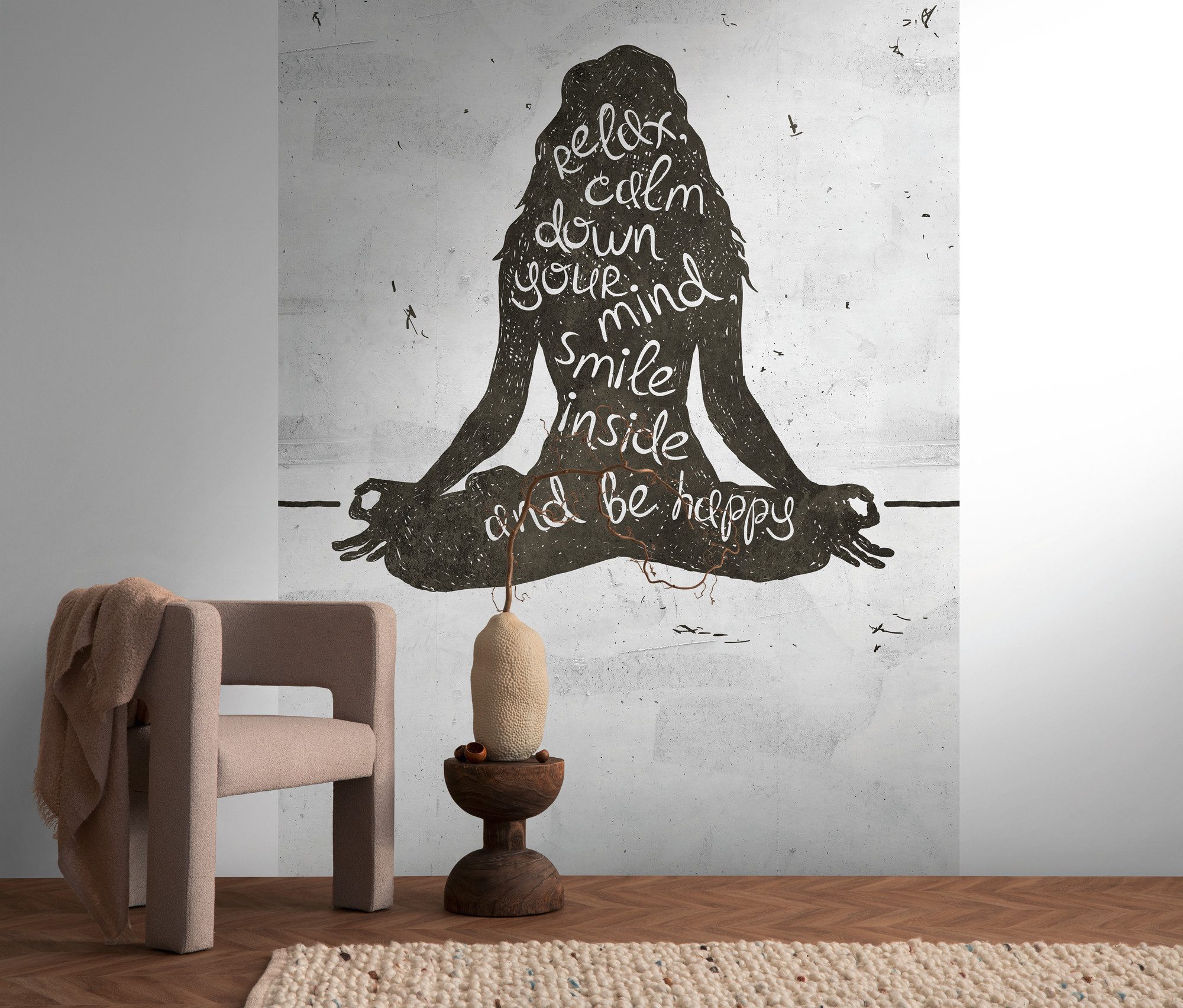 Fototapete THE WALL III Beton-Optik Tapete Motivtapete Meditation Beton