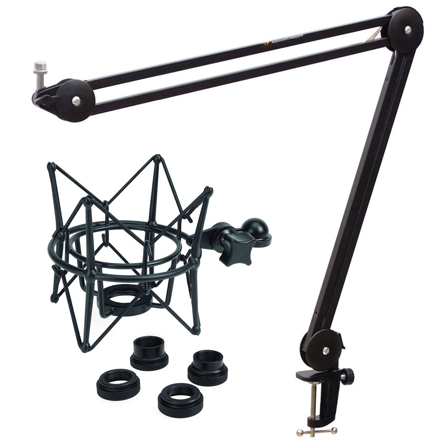 Mikrofonständer keepdrum MS138 Gelenkarm-Stativ mit Mikrofon-Spinne Schwarz