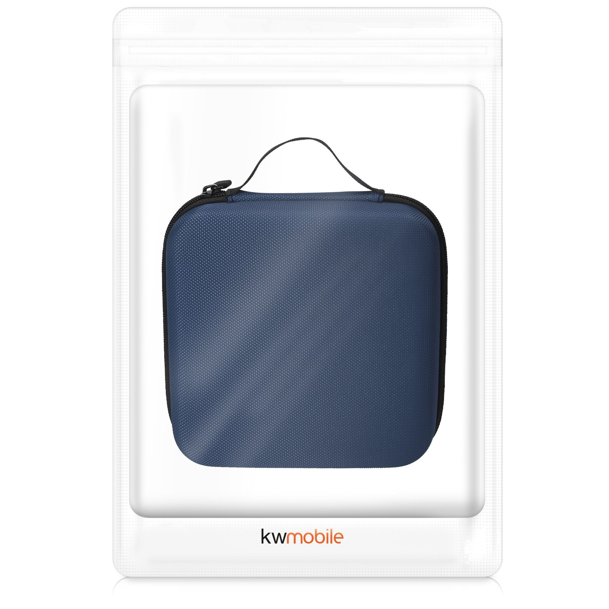 Nylon - Box für Tonies, Transportbox kwmobile Aufbewahrungsbox - bis Figuren Dunkelblau Tasche zu Tonie für aus 20 Hartschale
