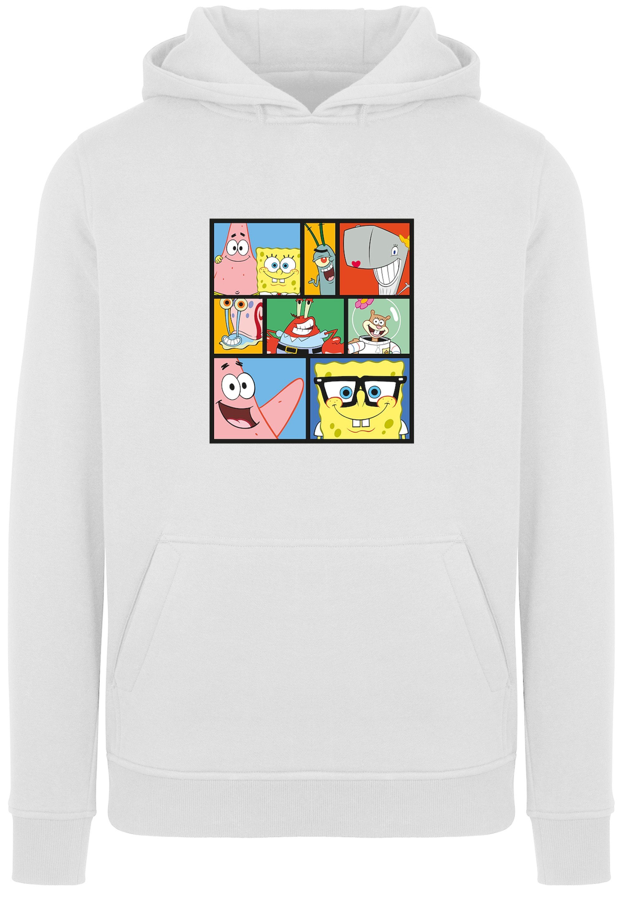 F4NT4STIC Sweatshirt Spongebob Schwammkopf Collage Herren,Premium Merch ,Slim-Fit,Kapuzenpullover,Bedruckt, Verstellbare Kapuze und geräumige  Kängurutasche