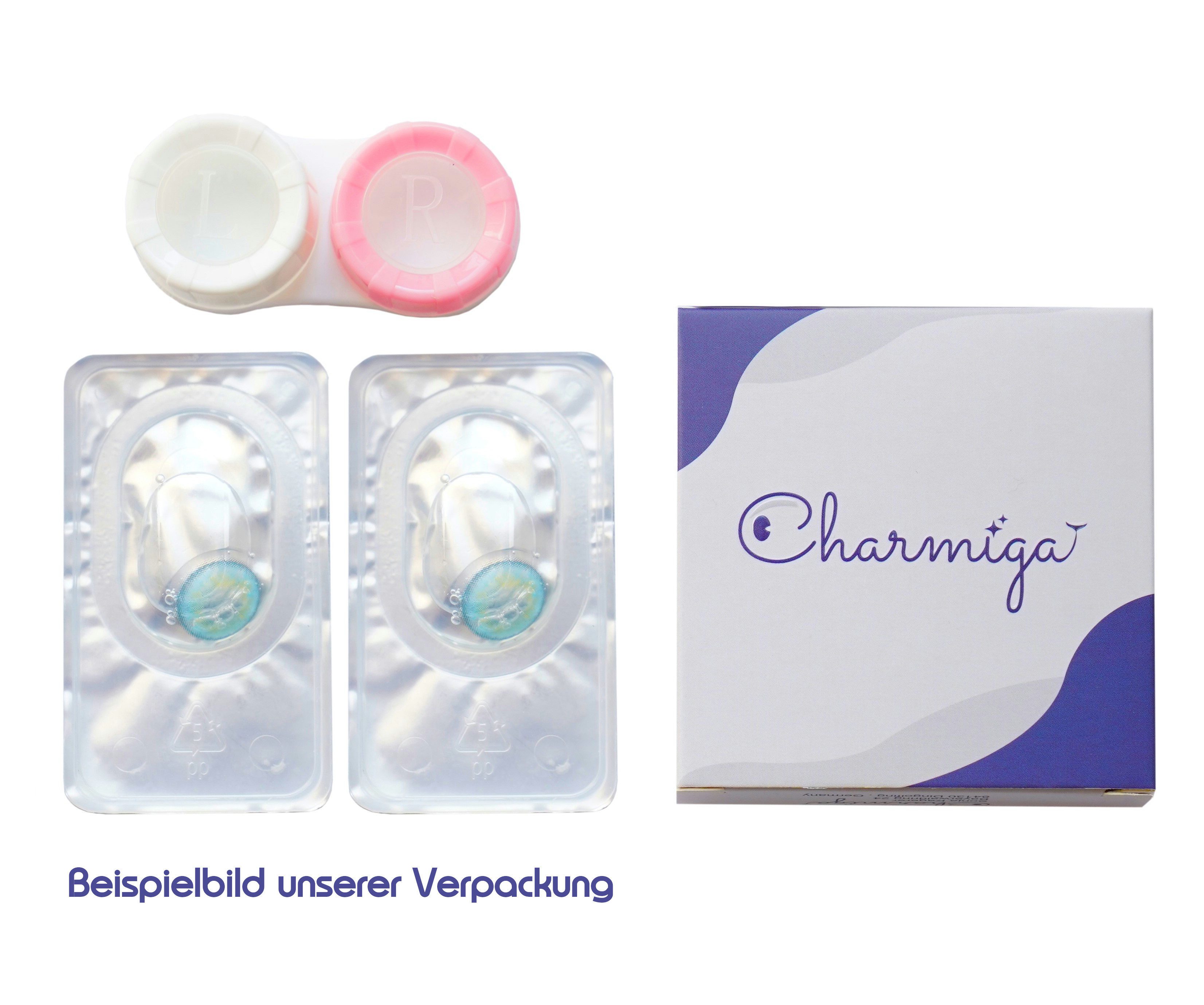 Charmiga Jahreslinsen Farbige Kontaktlinsen Blau, Farblinsen ohne Stärke, Wild Blue, Farbige Kontaktlinsen