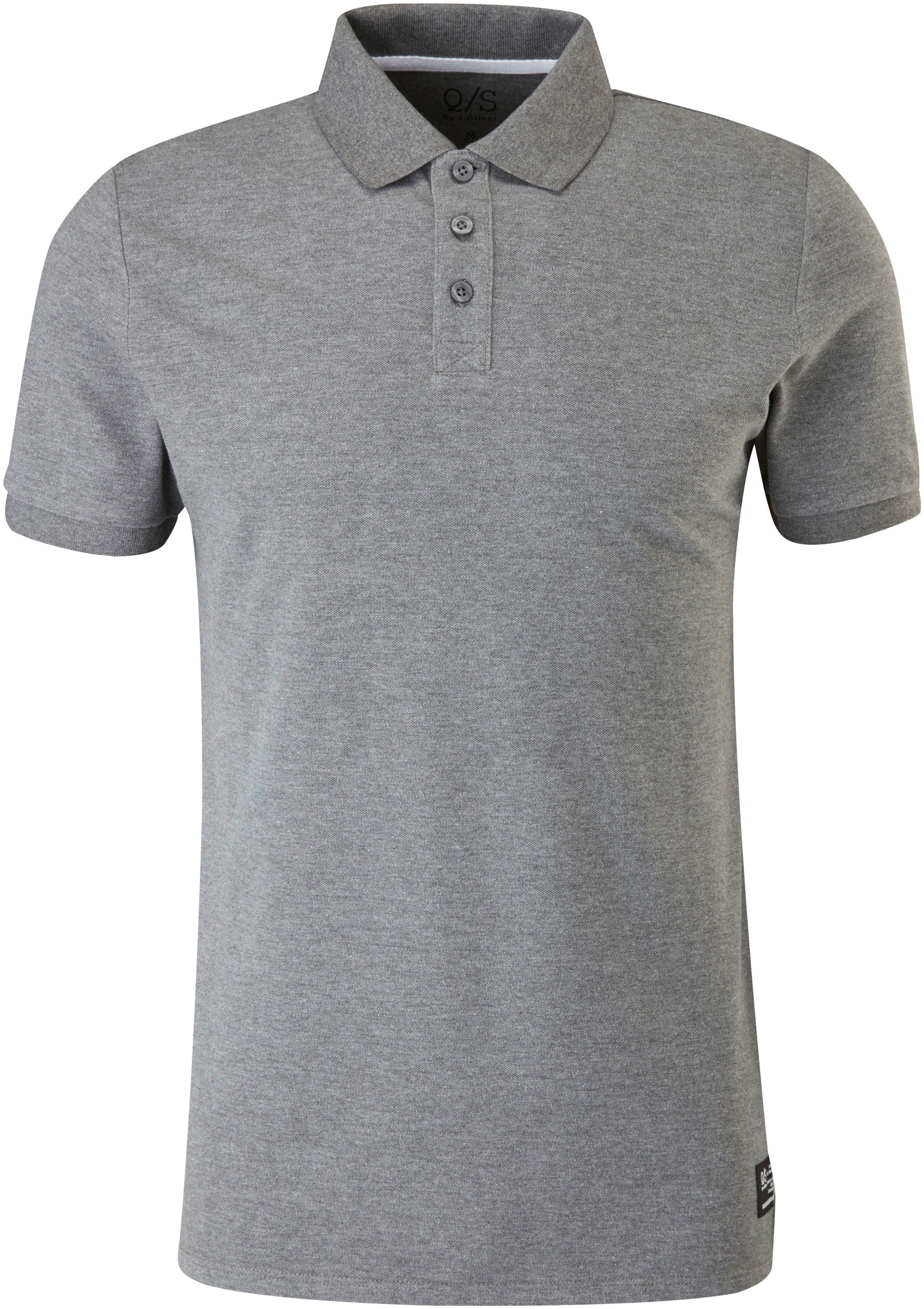 QS Poloshirt Einschnitte an den grey/black Seiten