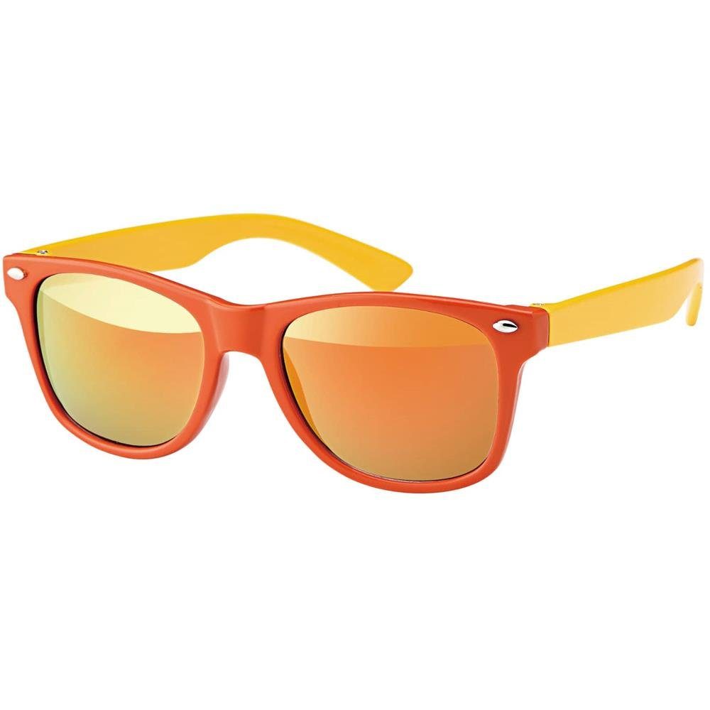 BEZLIT Eyewear Wayfarer Kinder Sonnenbrille Jungen Mädchen (1-St) mit schwarzen Linsen Gelb/Orange