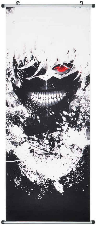 GalaxyCat Poster Großes Tokyo Ghoul Rollbild, Kakemono aus Stoff, 100x40cm, Motive:, Ken Kaneki (01), Ken Kaneki Rollbild / Kakemono