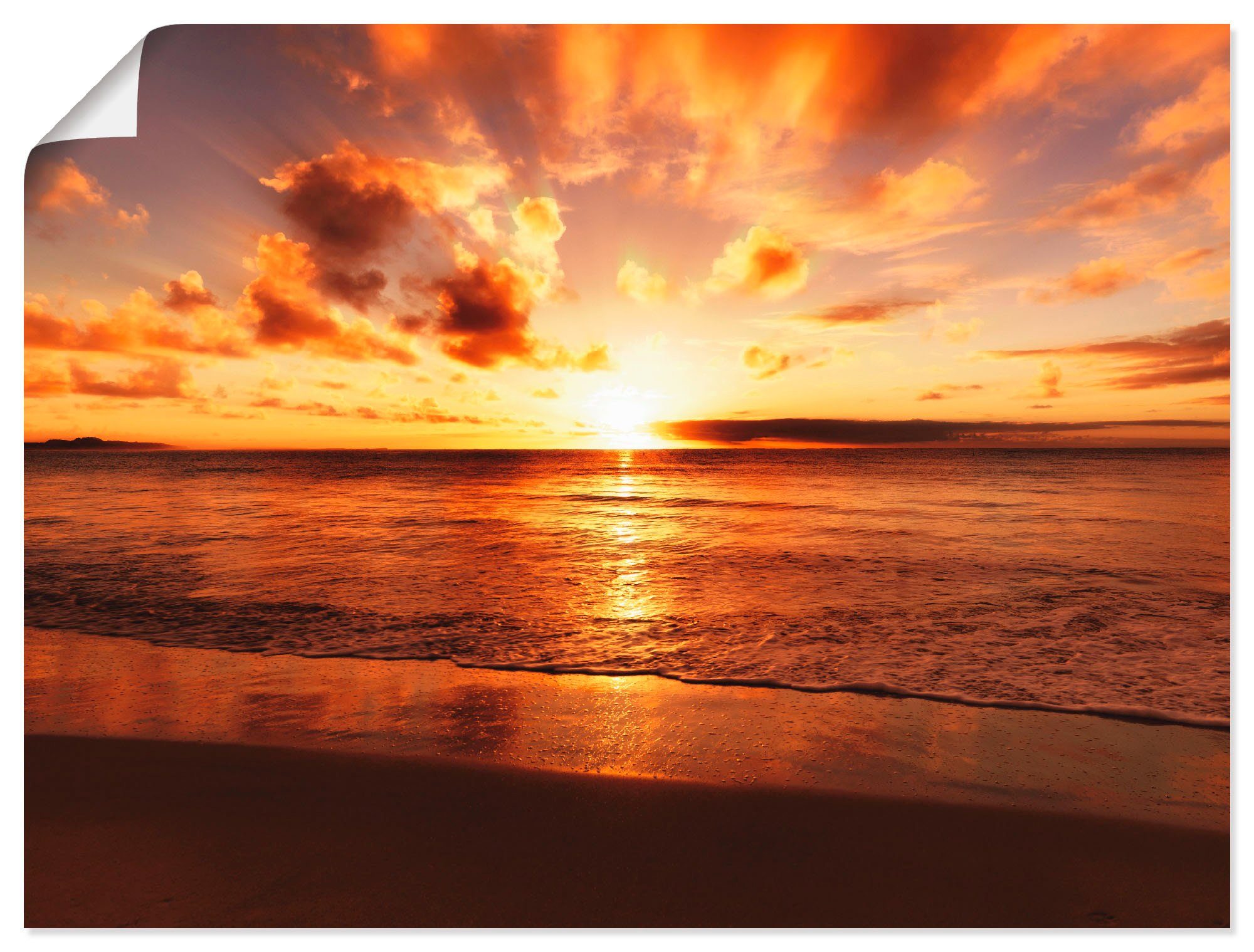 Wandaufkleber Gewässer Leinwandbild, Strand, in versch. Größen Alubild, Schöner oder Wandbild Artland Sonnenuntergang (1 als St), Poster