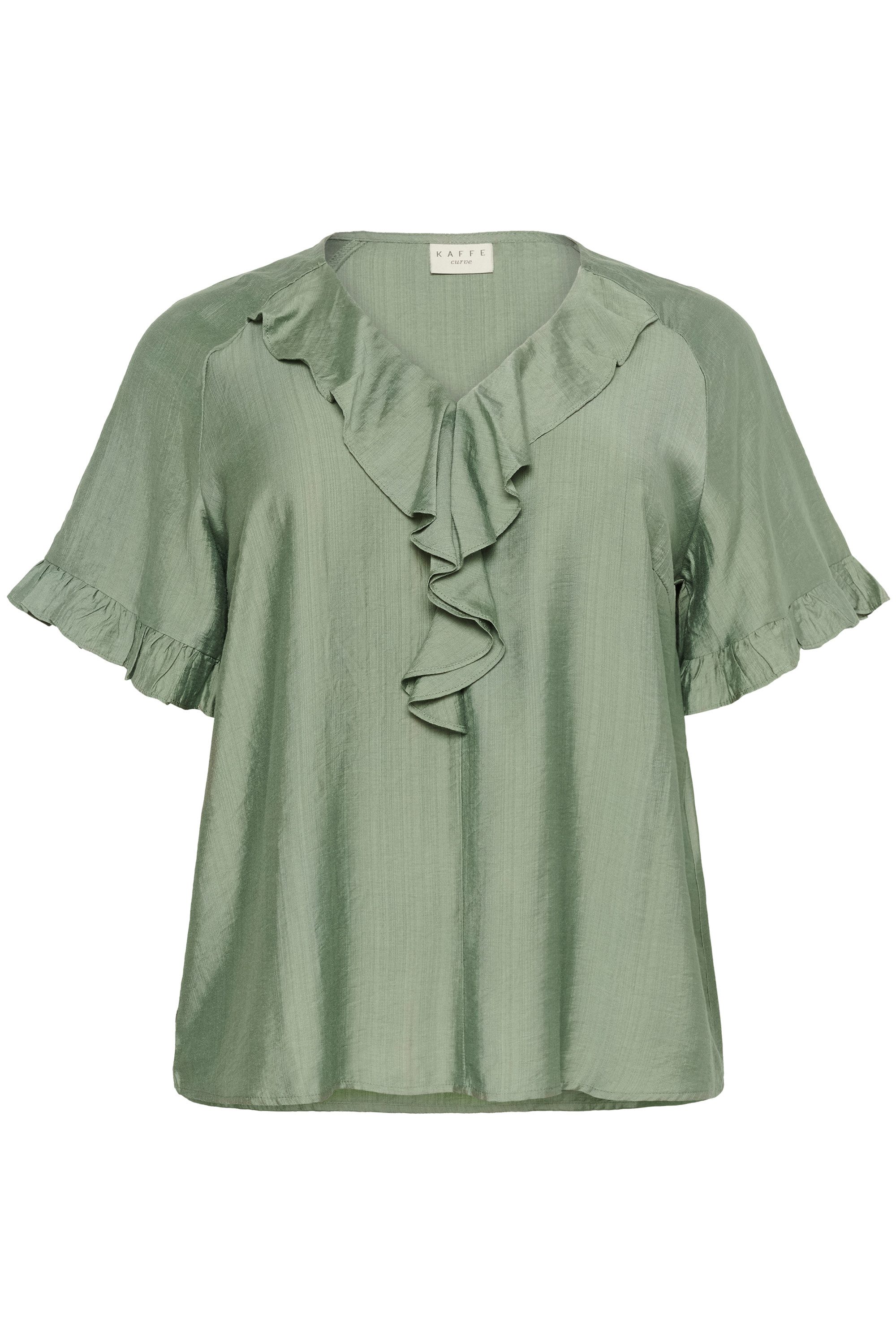 KAFFE Curve Kurzarmbluse Kurzarm-Bluse KCmeriana Große günstig online kaufen