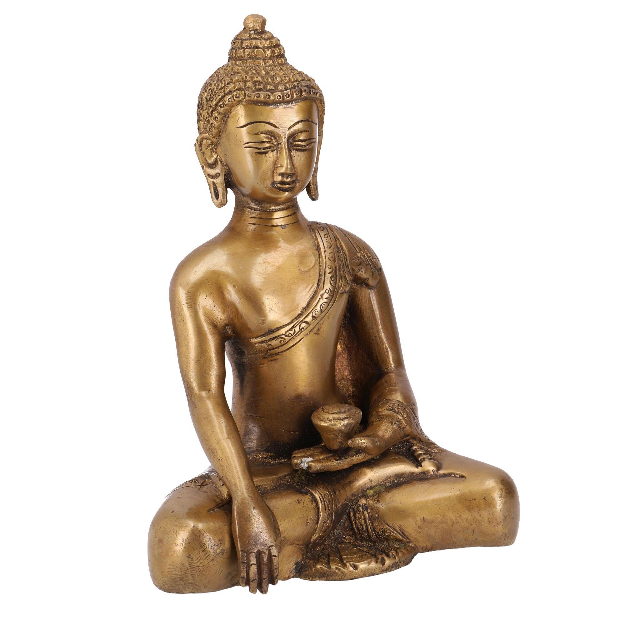 Messing Guru-Shop Bhumisparsa Statue Buddhafigur Mudra aus 16.. Buddha