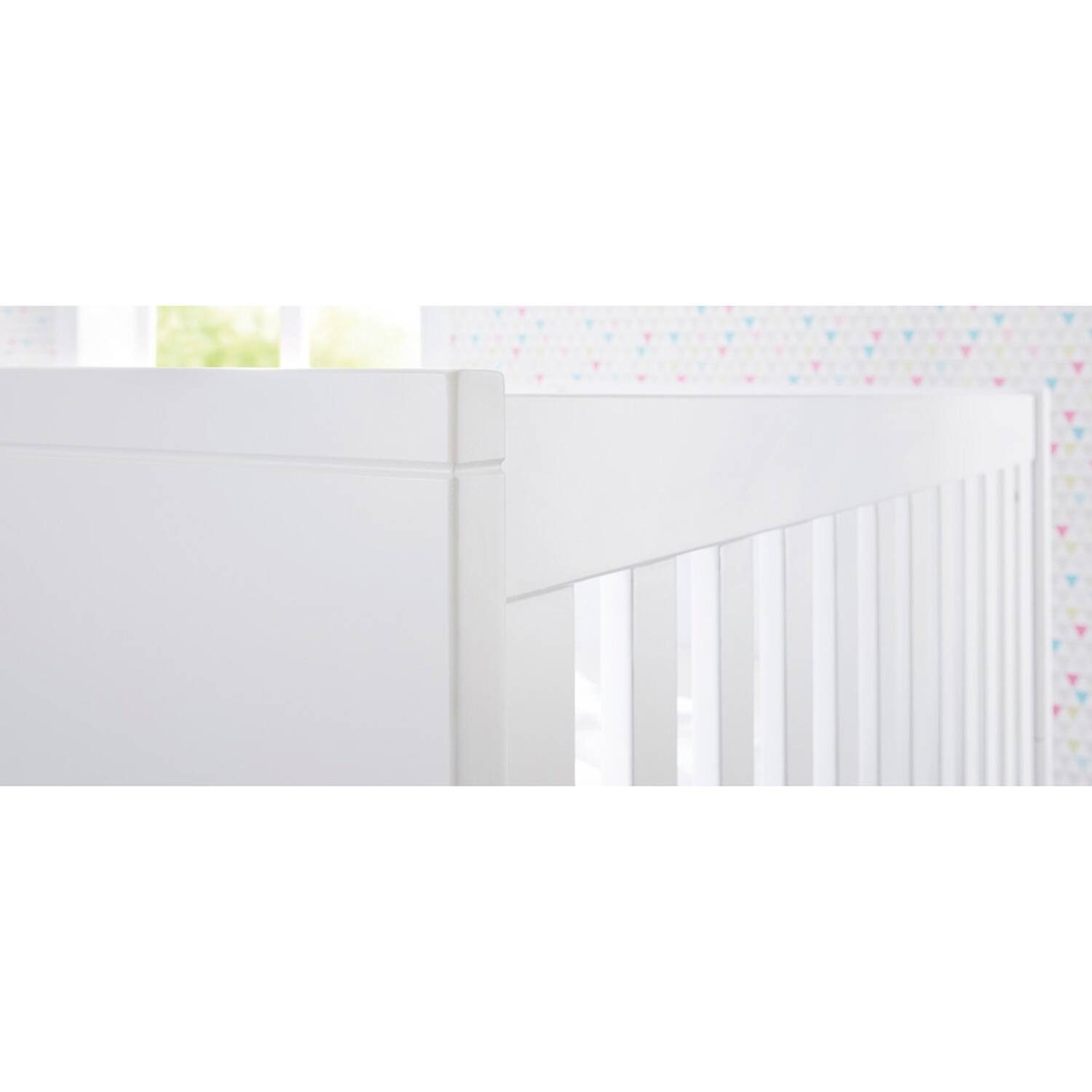 Möbel Babymöbel Lomadox Babyzimmer-Komplettset RIJEKA-134, (4-tlg), Babyzimmer Set in weiß edelmatt inkl. Matratze mit Bücherreg