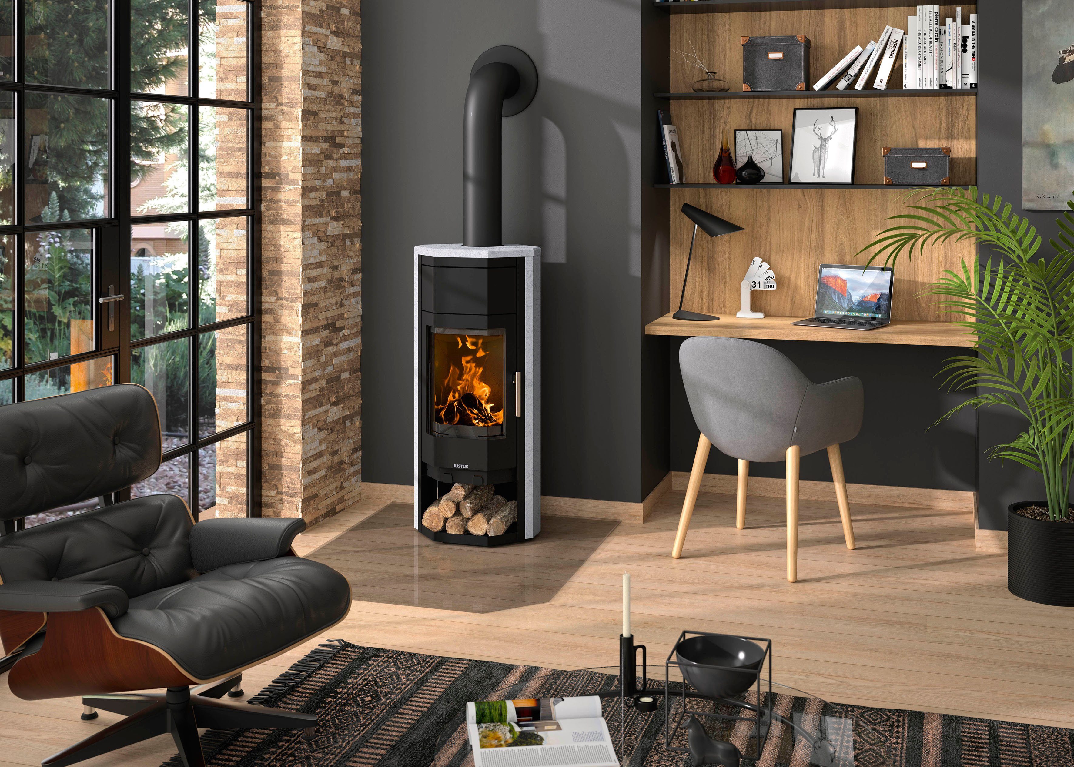 JUSTUS Kaminofen Usedom W+ 2.0, 5 kW, Zeitbrand