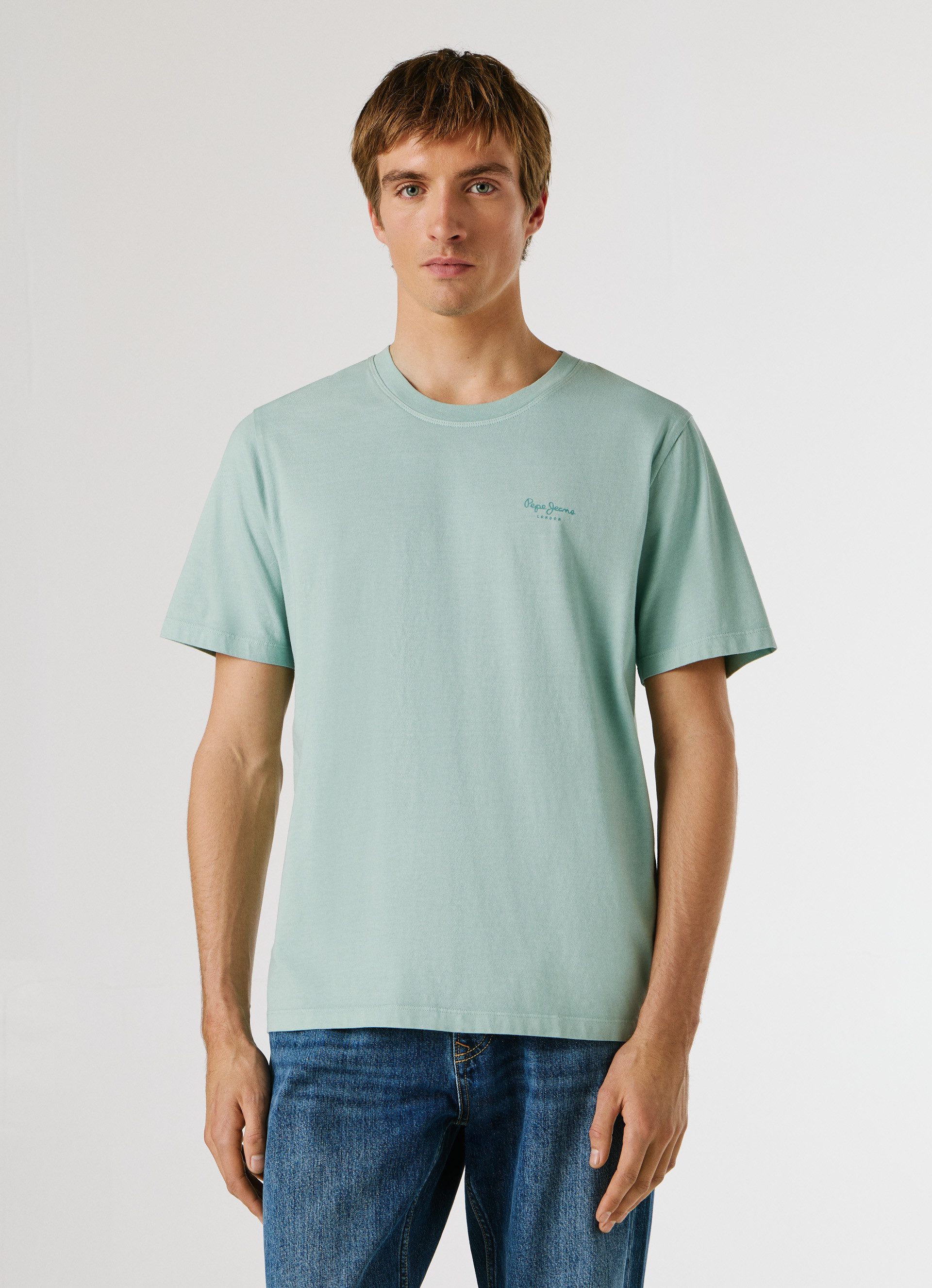 Pepe Jeans T-Shirt JACKO mit kleinem Ton-in-Ton Logoschriftzug