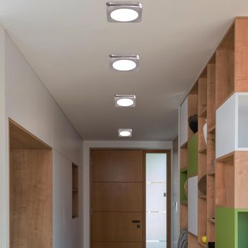 EGLO LED Einbaustrahler, LED-Leuchtmittel fest verbaut, Warmweiß, Farbwechsel, LED Einbau Strahler silber Decken Leuchte Wohn Zimmer