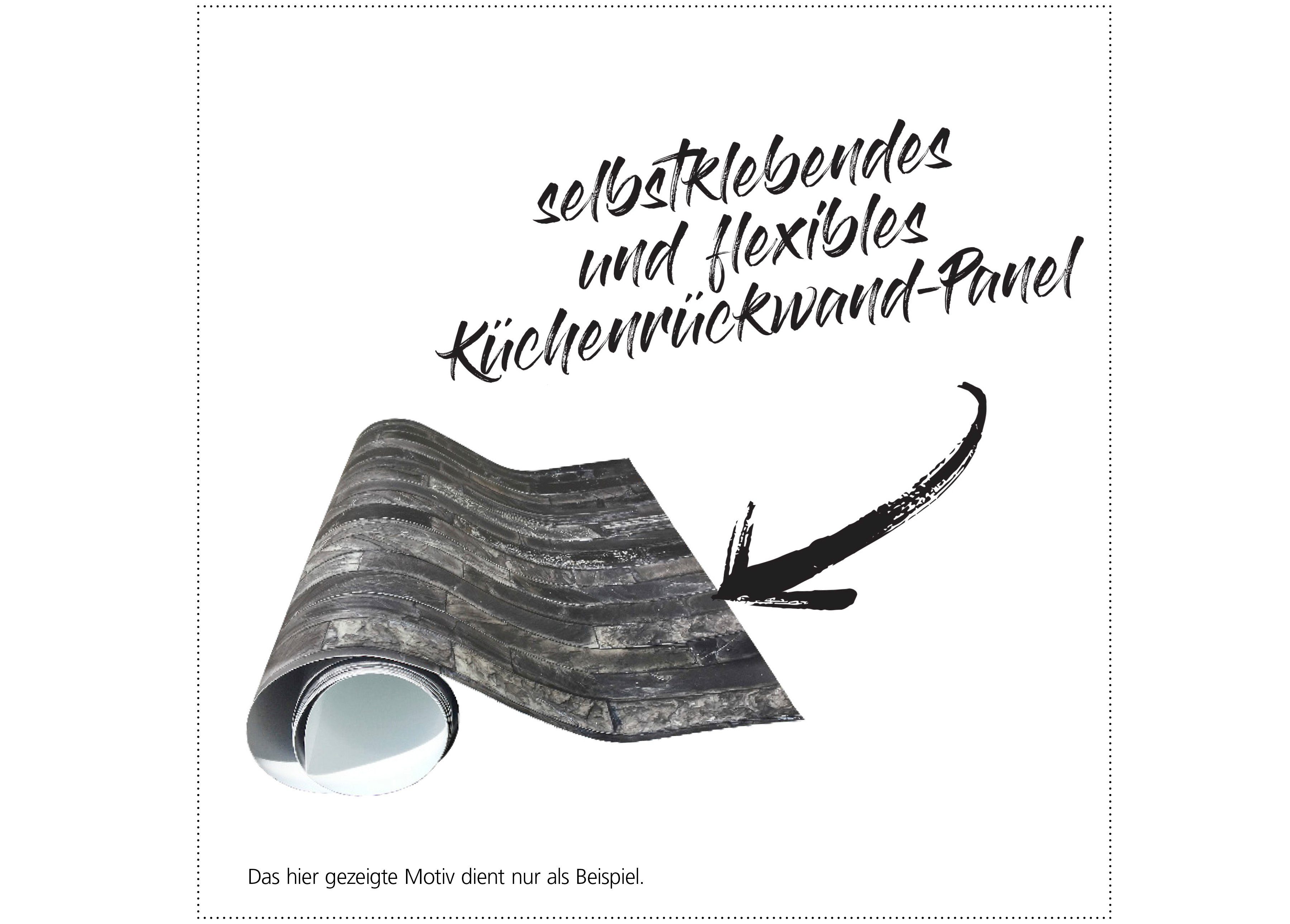 MySpotti Küchenrückwand fixy Kari, (1-tlg), selbstklebende und Küchenrückwand-Folie flexible