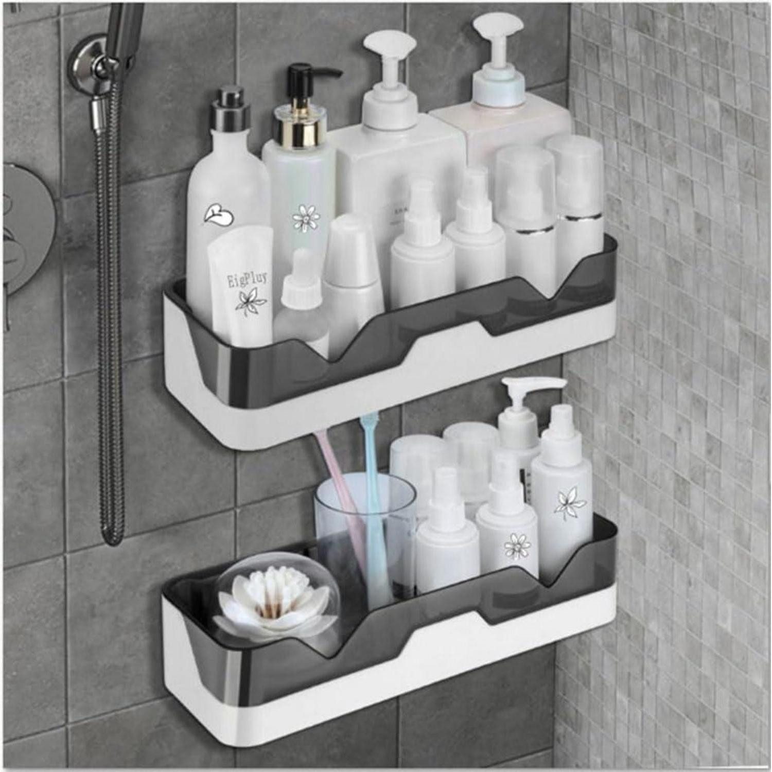 LuxusKollektion Duschregal 2er Set Badezimmer Regal Ohne Bohren Duschregal Wandmontage – Bild 5 von 5