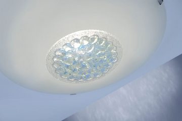 etc-shop LED Deckenleuchte, LED-Leuchtmittel fest verbaut, Warmweiß, Deckenleuchte dimmbar Deckenlampe Glas weiß Wohnzimmerleuchte