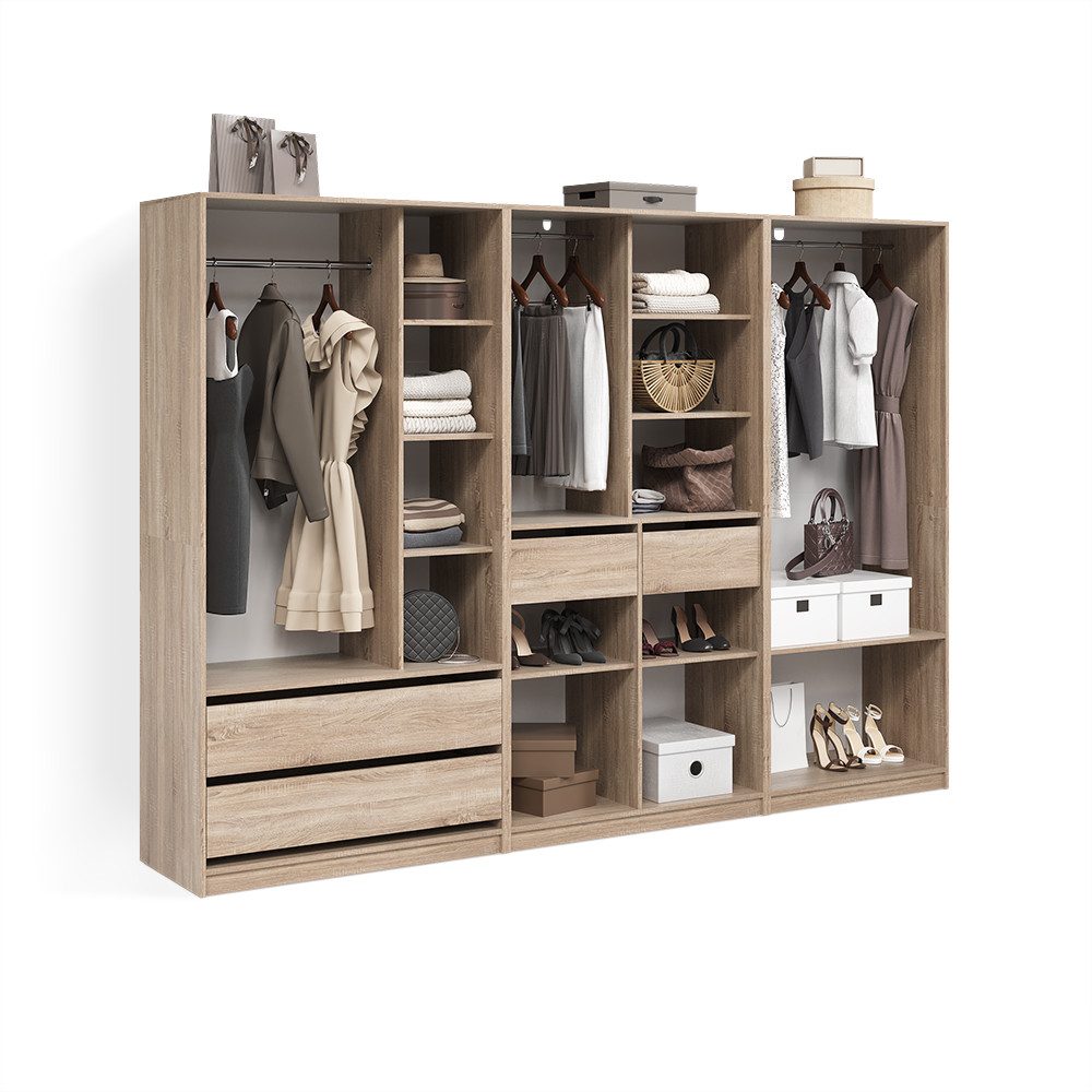 Livinity® Kleiderschrank Trento, Sonoma, 3er Set (3-St)