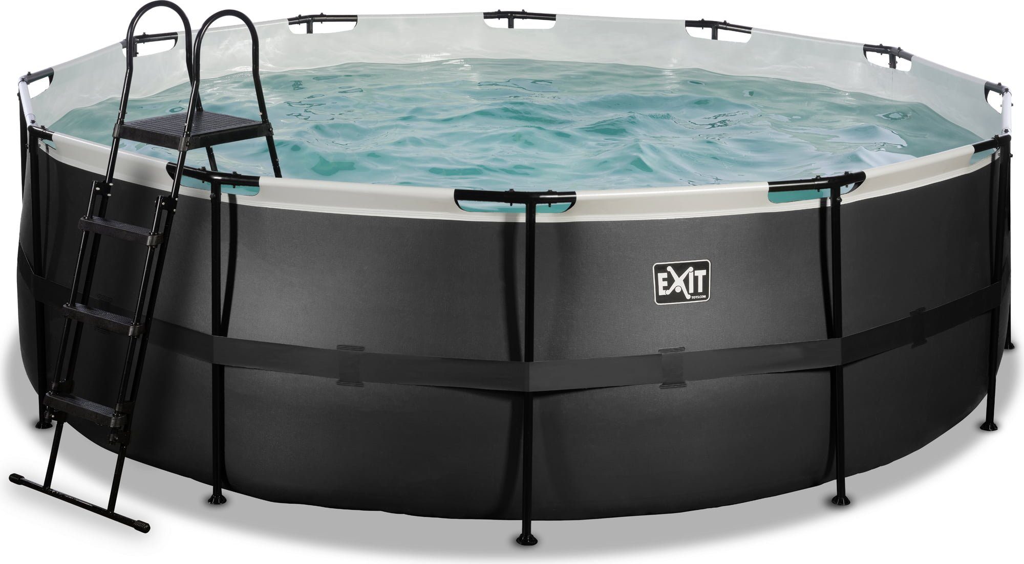 Framepool Frame Pool Ø 427 x 122 cm - Black Leather Style