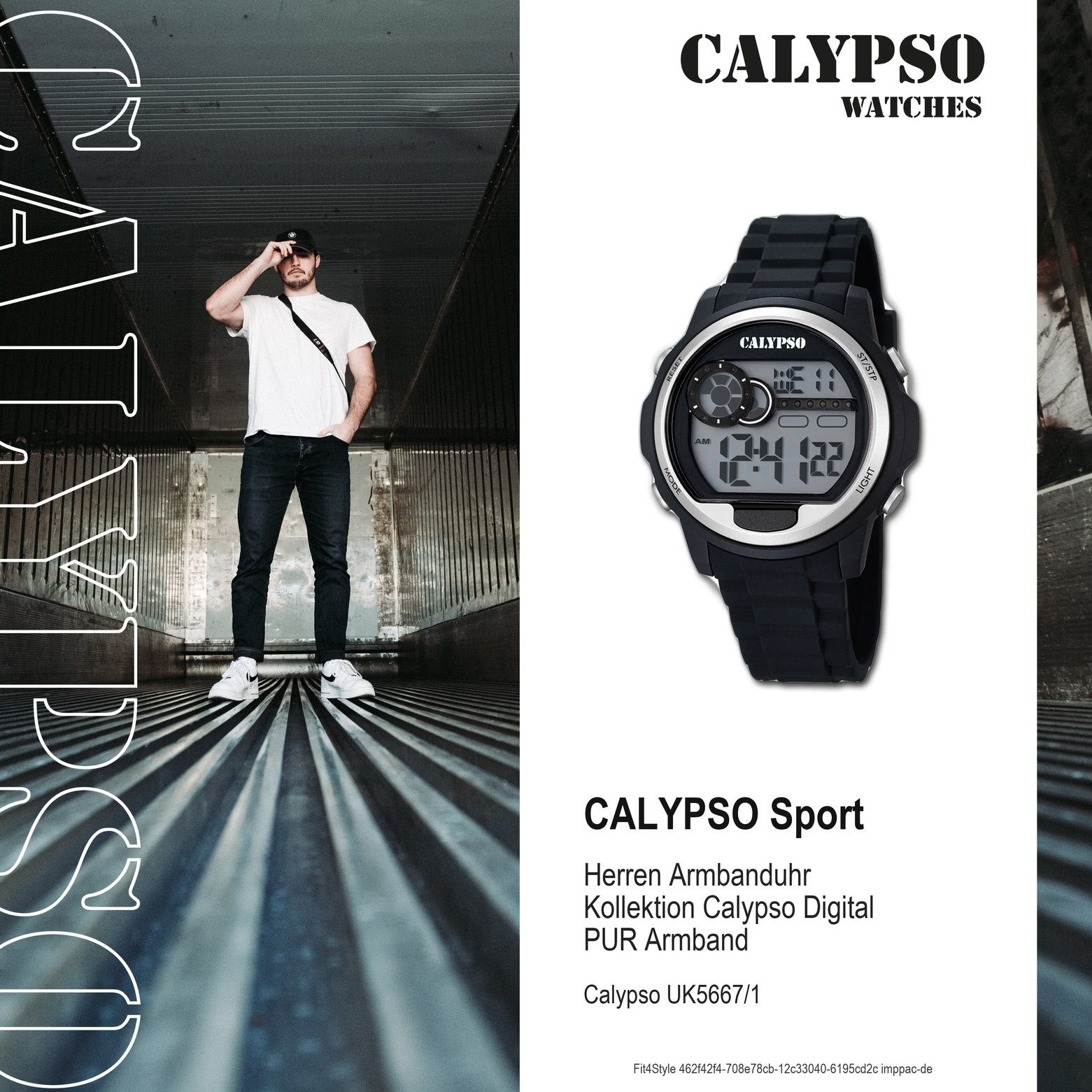 Luxusgüter CALYPSO WATCHES Digitaluhr Calypso Kunststoffband, K5667/1 rund, Sport Herren schwarz, Armbanduhr Herren Uhr PURarmband