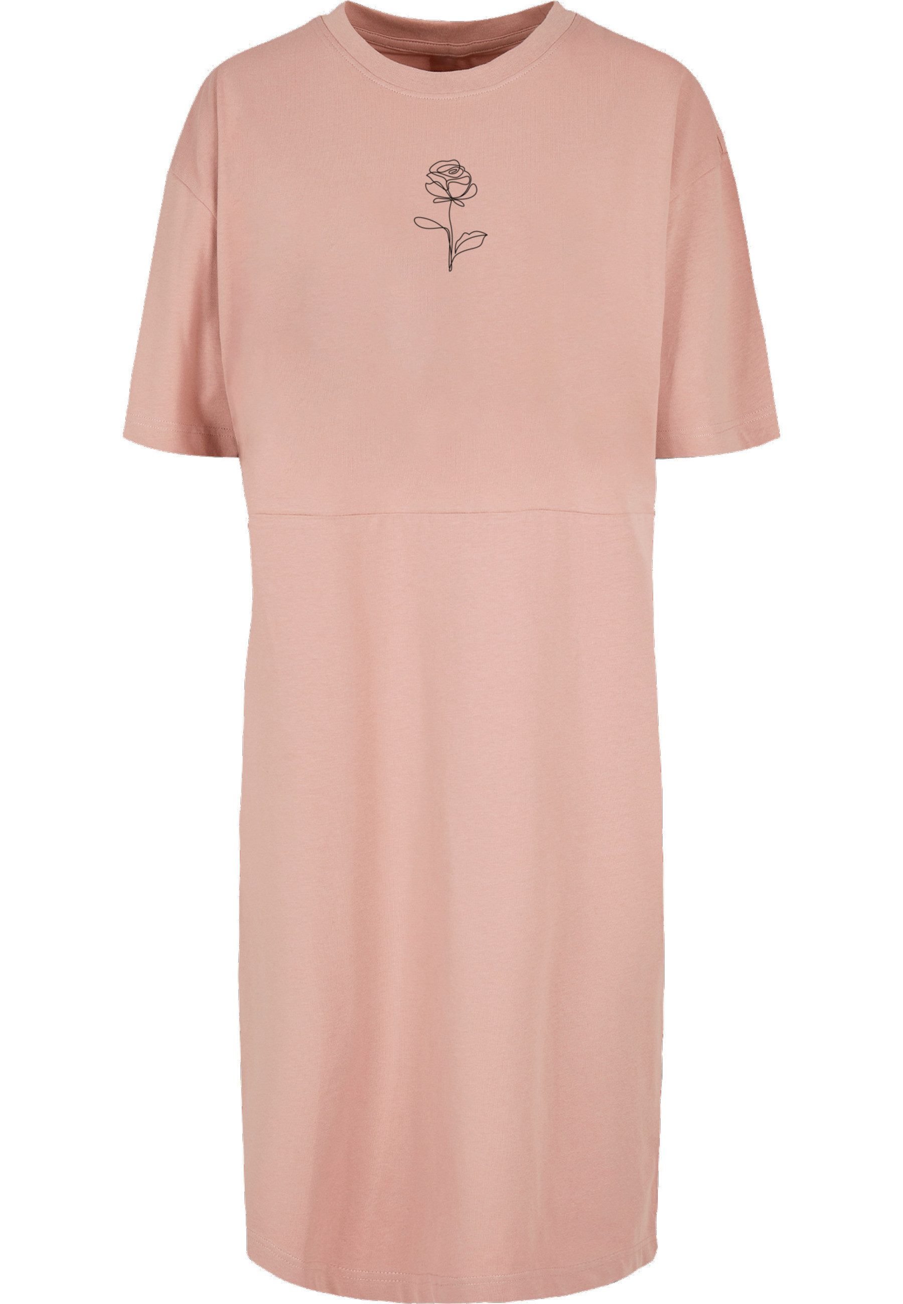 Merchcode Shirtkleid Merchcode Damen Ladies Rose Oversized Slit Tee Dress (1-tlg)