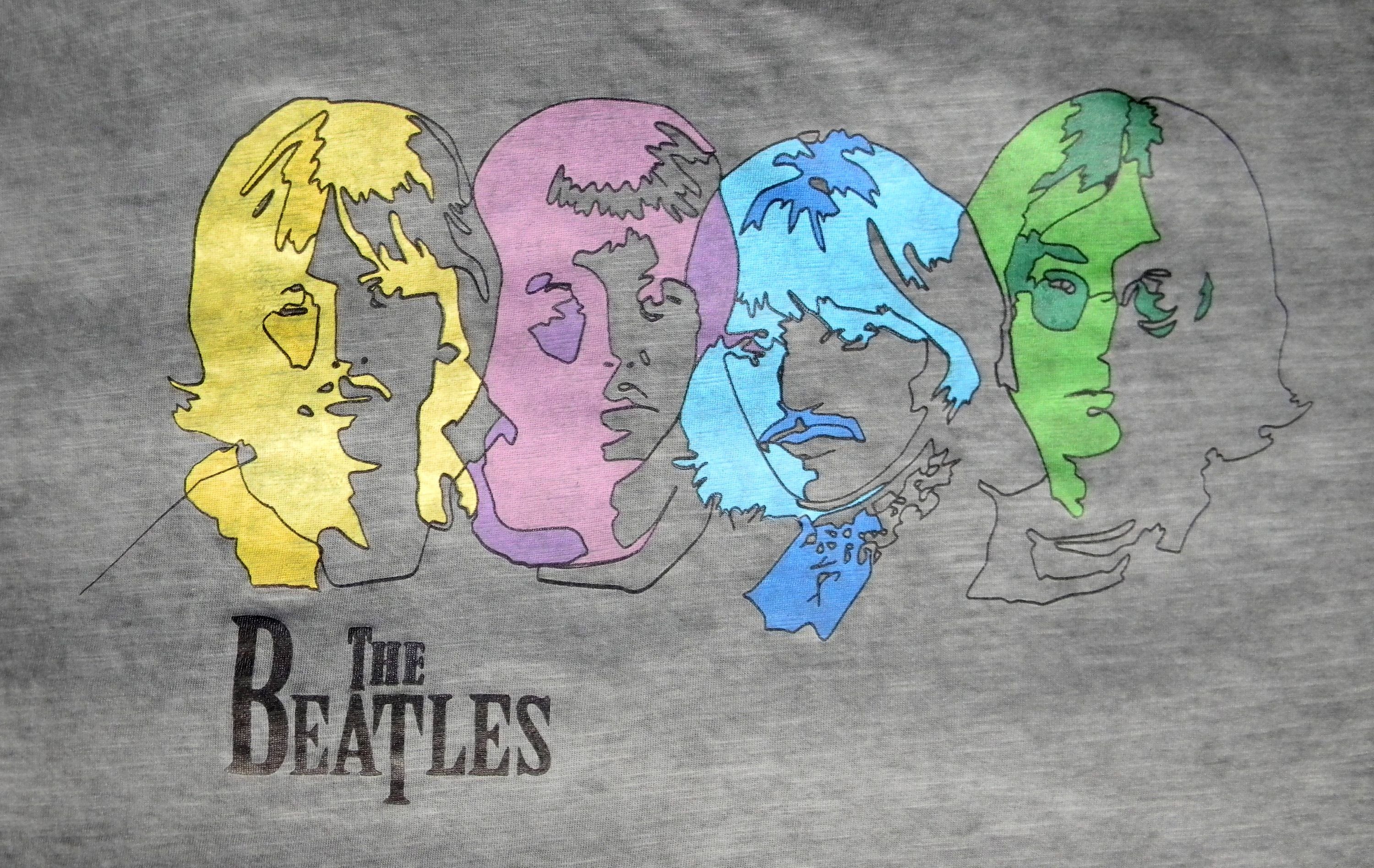The 1-tlg., Beatles "Lines, Stück) mit Frontprint T-Shirt (Stück, anthracite"