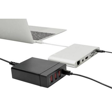 Digitus USB-Ladestation Universal 4-Port USB-Ladegerät (USB Power Delivery (USB-PD)