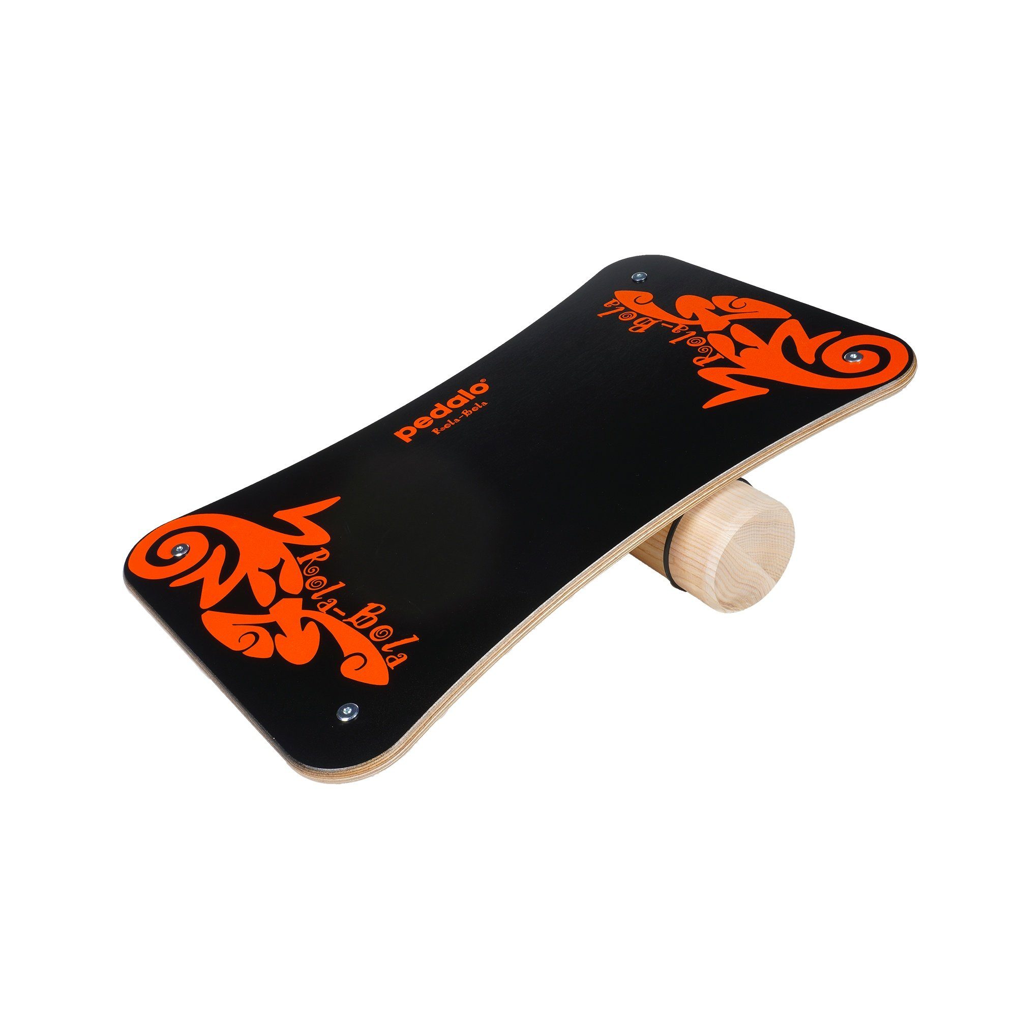 pedalo® Gleichgewichtstrainer Rola-Bola Fun Next (Black Edition), Antirutsch-Motivdruck, 4 Gummistopper, gummierte Holz-Laufrolle