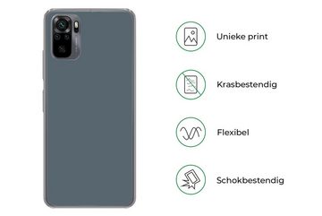 MuchoWow Handyhülle Farben - Blau - Innen, Phone Case, Handyhülle Xiaomi Redmi Note 10, Silikon, Schutzhülle
