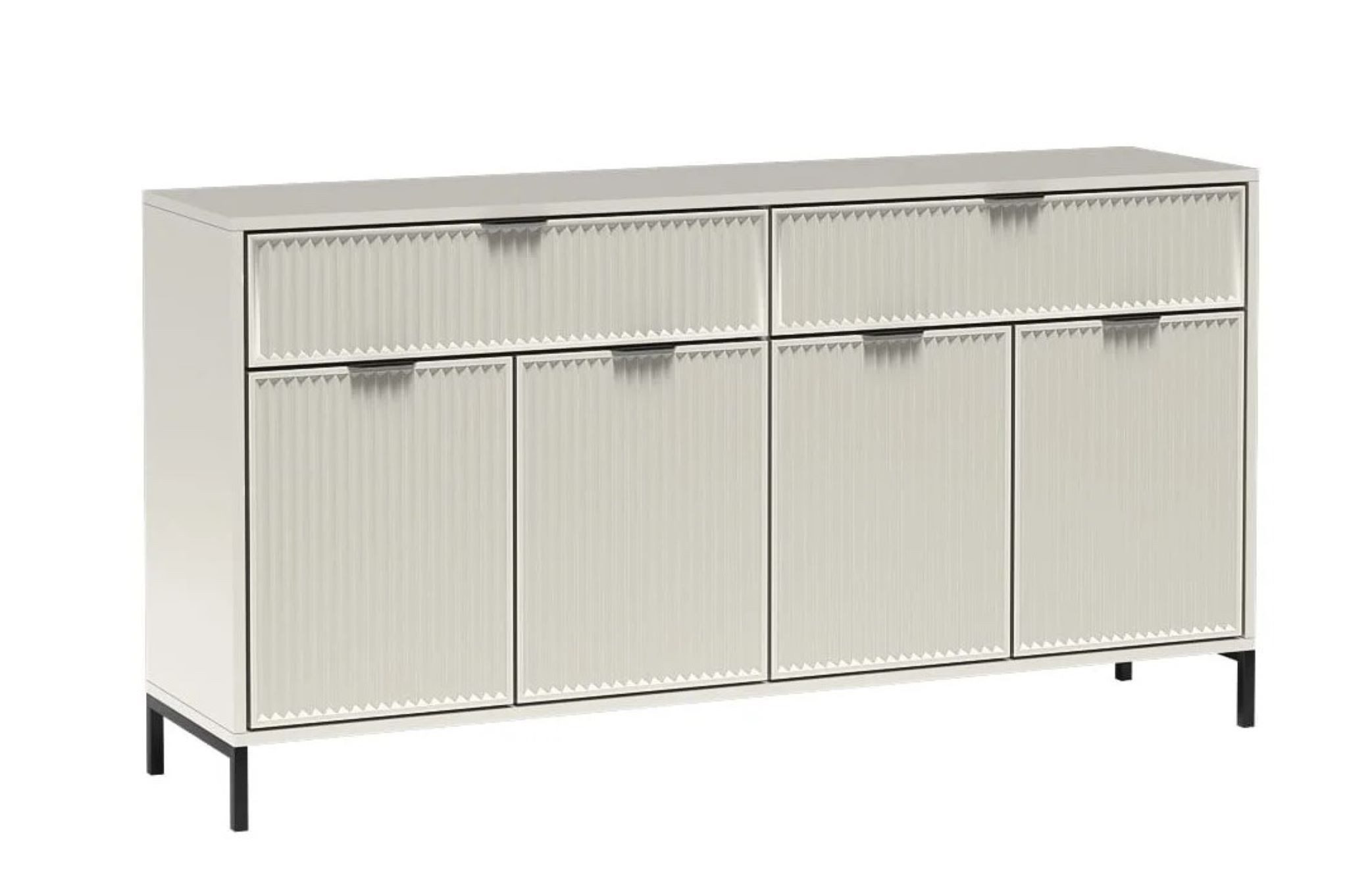 99rooms Kommode Klink (Sideboard, Highboard, Schubladenkommode), Stilvolles Design, Soft-Close, geriffelte Elemente, ABS-Schutzkanten
