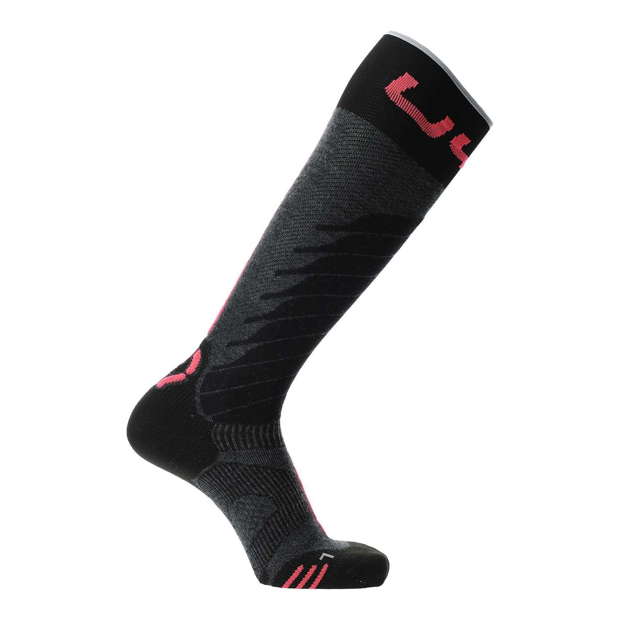 Sportsocken UYN Damen Ski Pink Anthracite - Socken One - Merinowolle Merino Socks,