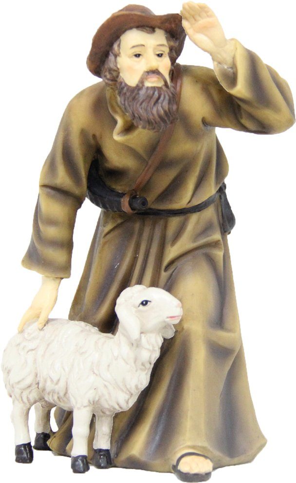 FADEDA Krippenfigur FADEDA Hirte mit Schaf, Höhe in cm: 11 (1 St) | Weihnachtskrippen