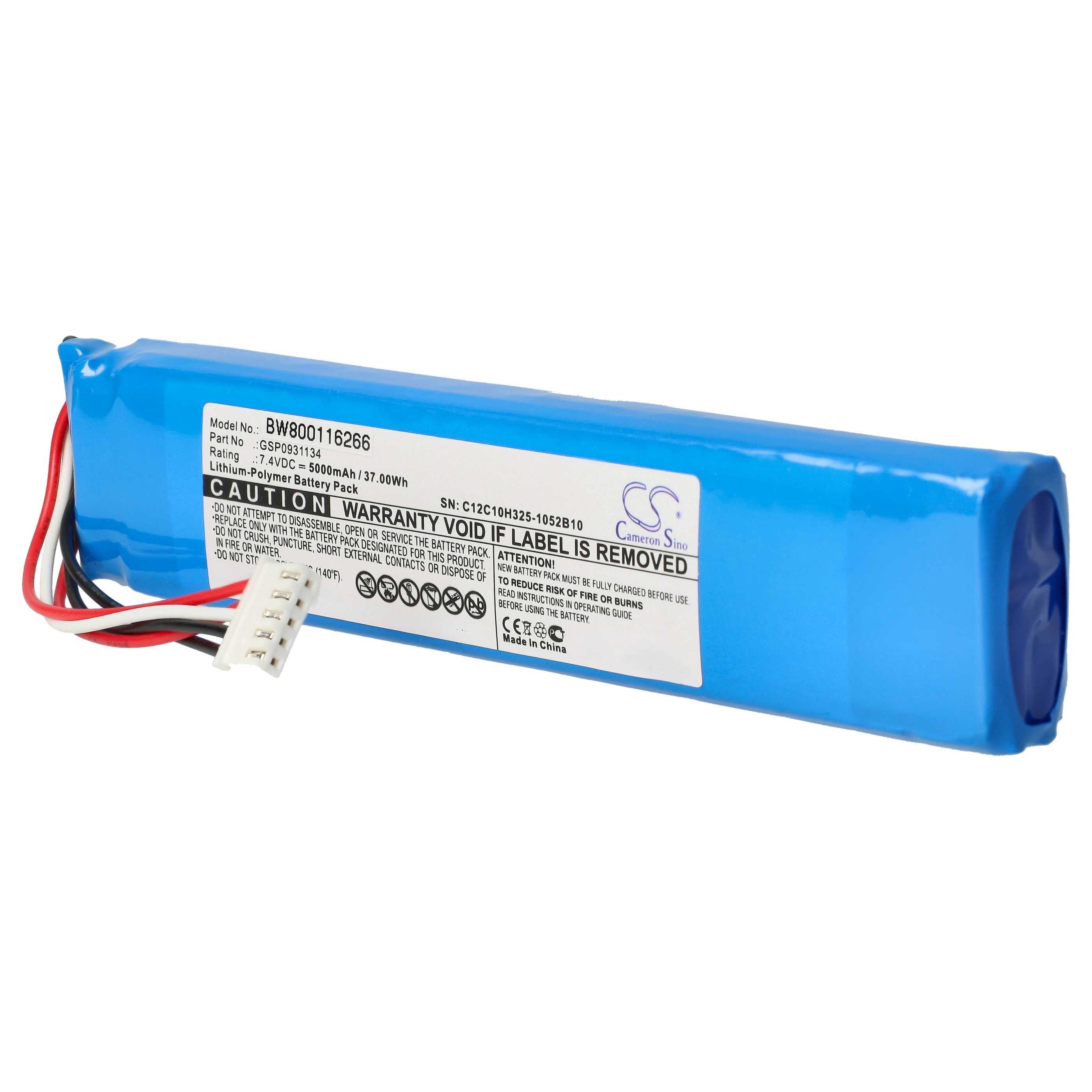 vhbw Akku passend für JBL XTREME Lautsprecher (5000 mAh, 7,4 V, Li-Polymer) Akku Akku Li-Polymer 5000 mAh (7,4 V, 1 St), Leistungsfähiger Austausch-Akku für Outdoor Lautsprecher