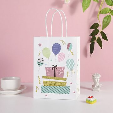 FIDDY Geschenkpapier 12 Geschenktüten, 4 verschiedene Designs von Papiertüten, Geschenktüten zum Geburtstagseinka