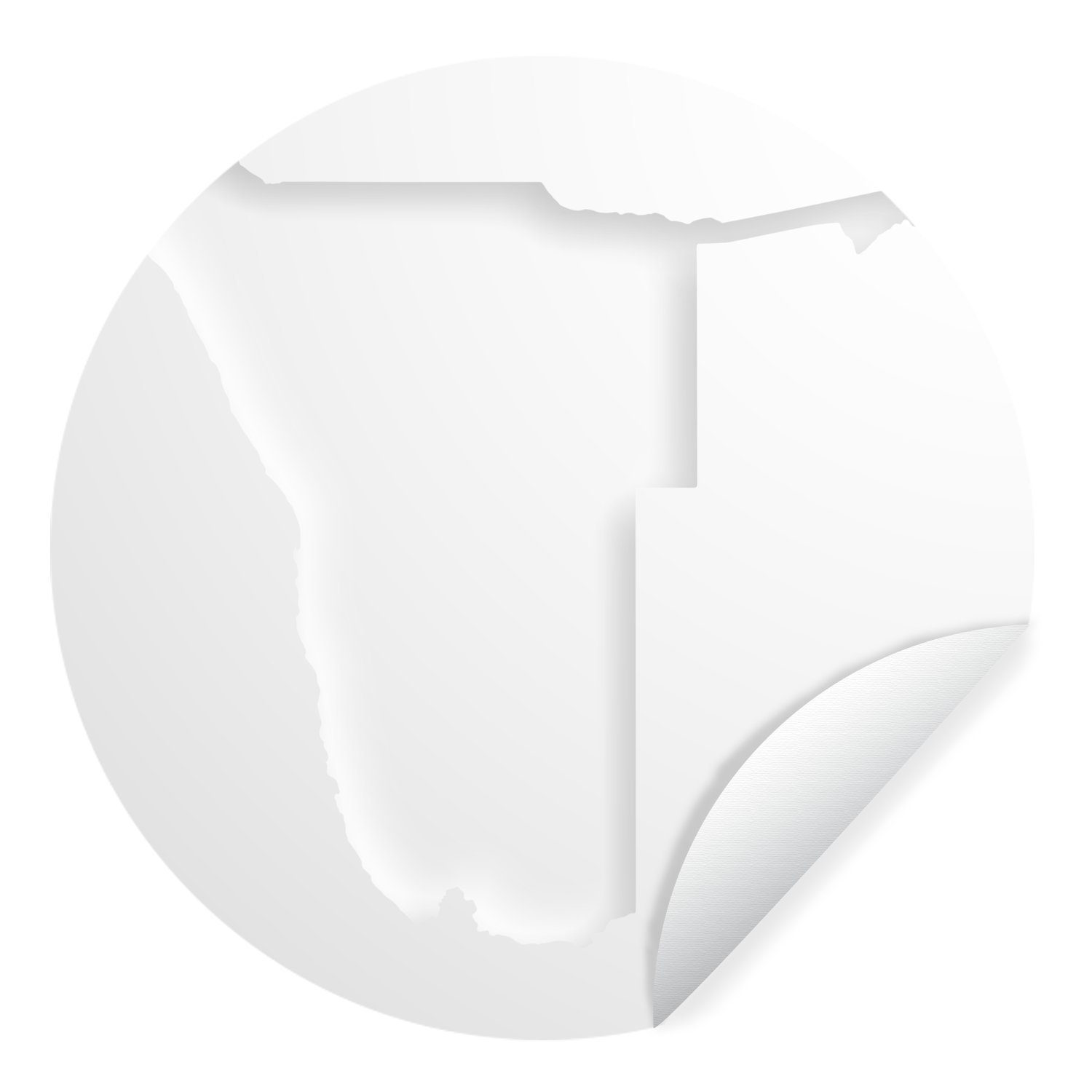 MuchoWow Wandsticker Schwarz-Weiß-Abbildung von Namibia in 3D (1 St), Tapetenkreis für Kinderzimmer, Tapetenaufkleber, Rund, Wohnzimmer