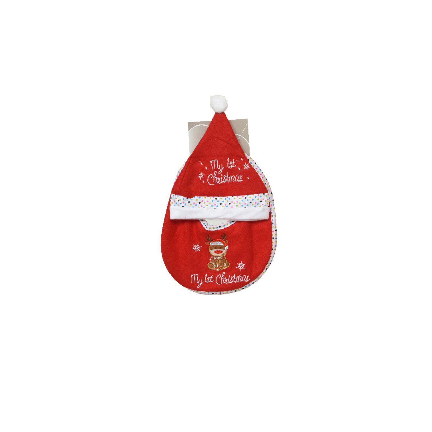 MARELIDA Lätzchen Babyset Weihnachtsmütze Lätzchen Geschenkset mein erstes Weihnachten, (1-St)