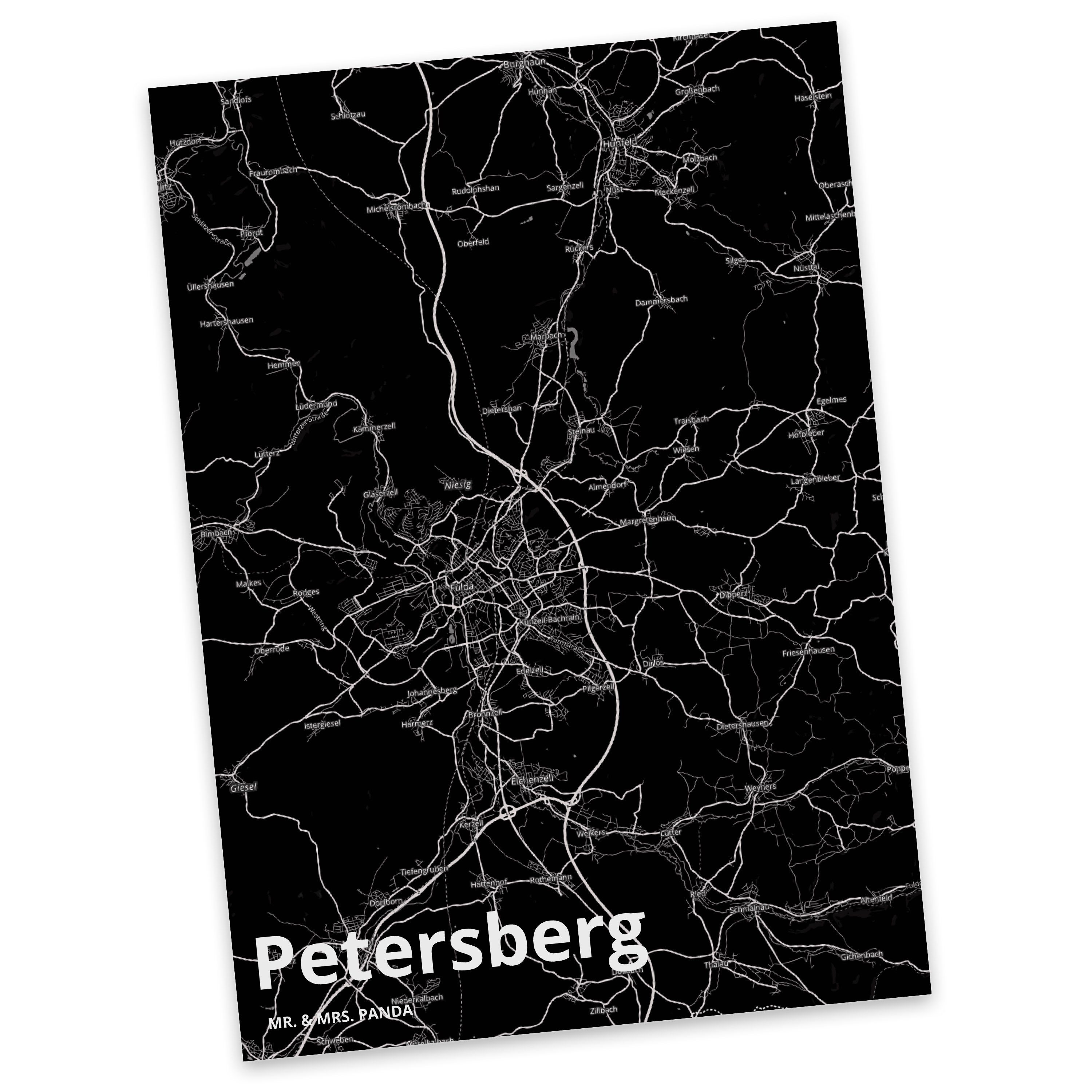 Mr. & Mrs. Panda Postkarte Petersberg - Geschenk, Ort, Grußkarte, Dorf, Geburtstagskarte, Stadt