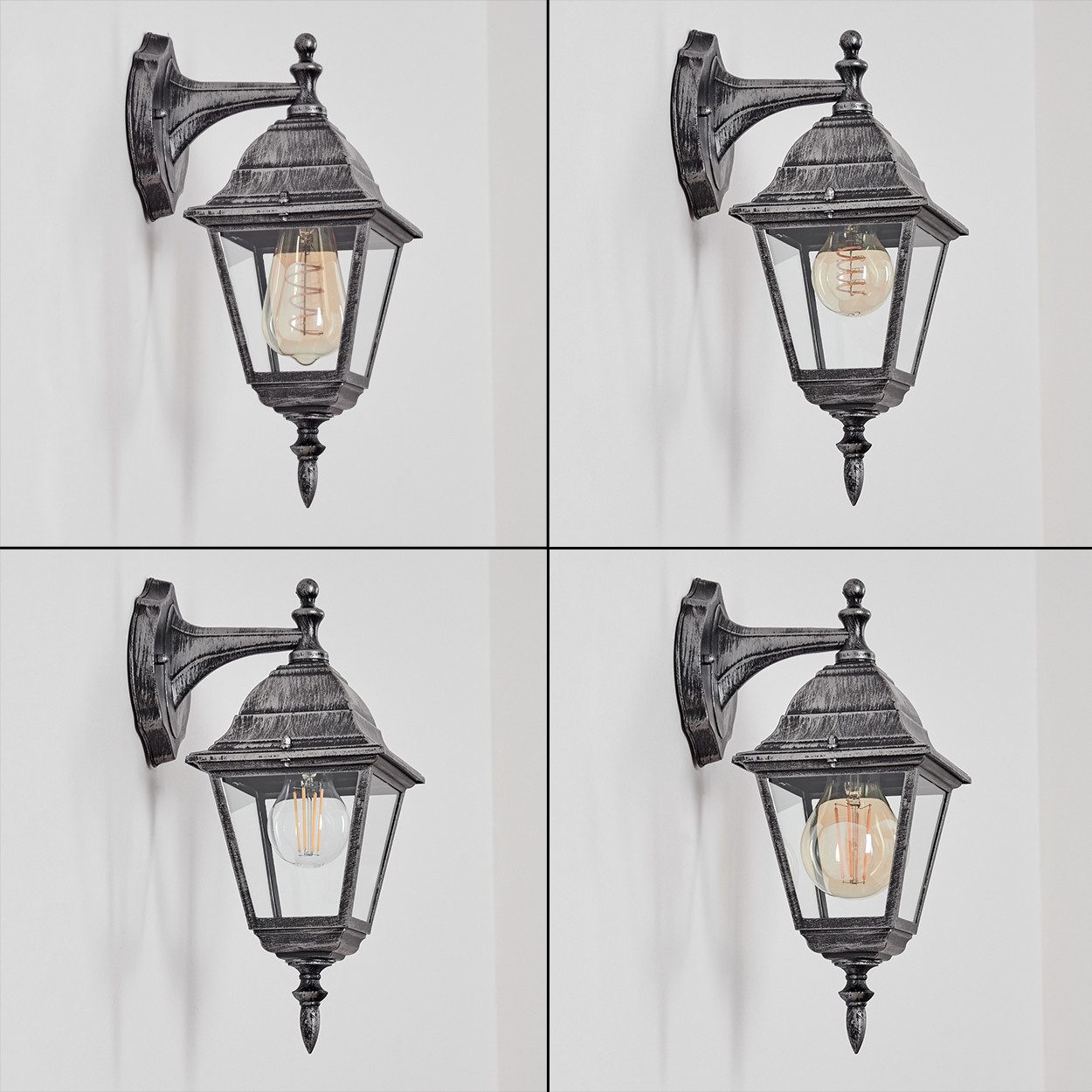 hofstein Außen-Wandleuchte Außenwandlampe aus Metall/Glas in günstig online kaufen