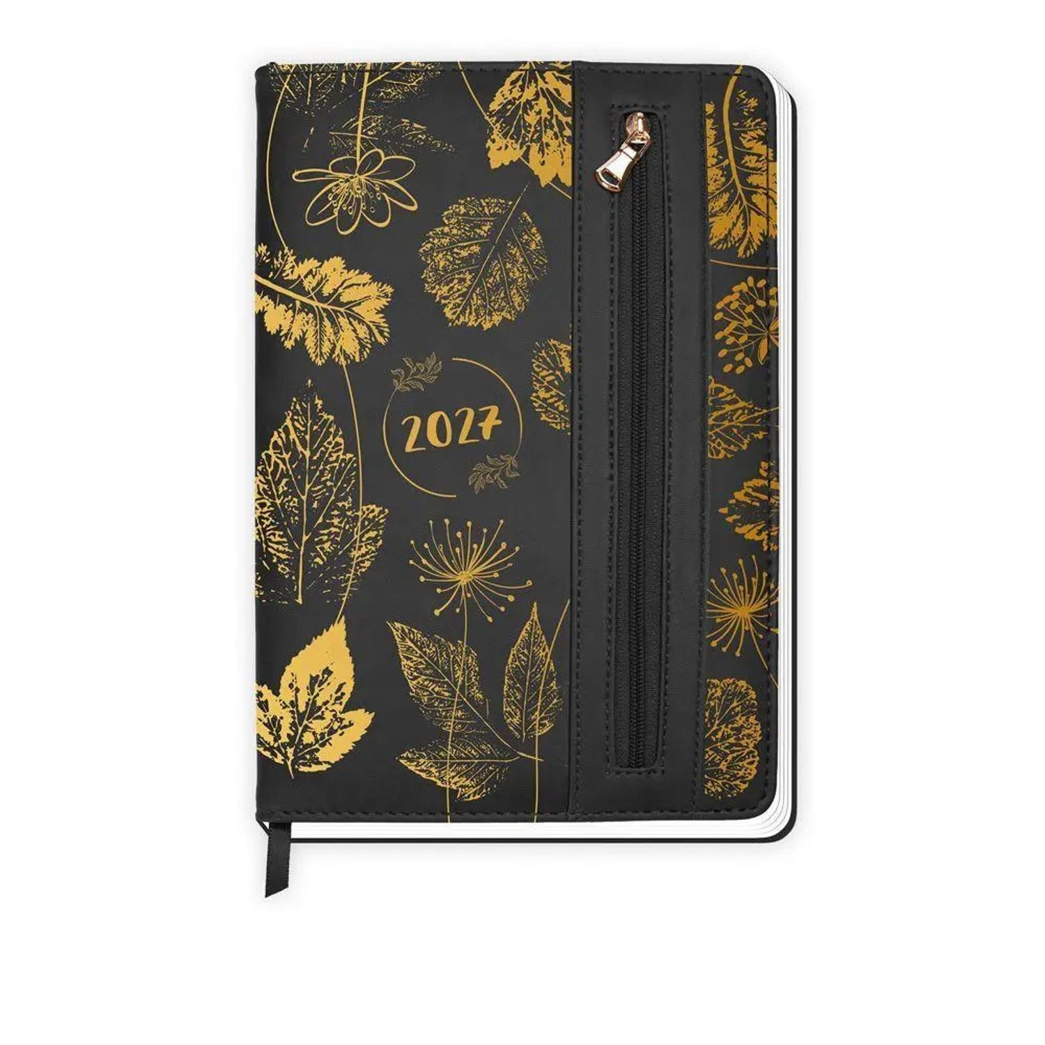 Trötsch Verlag Taschenkalender TRÖTSCH - Wochenplaner A5 mit Tasche Flowers black 2027