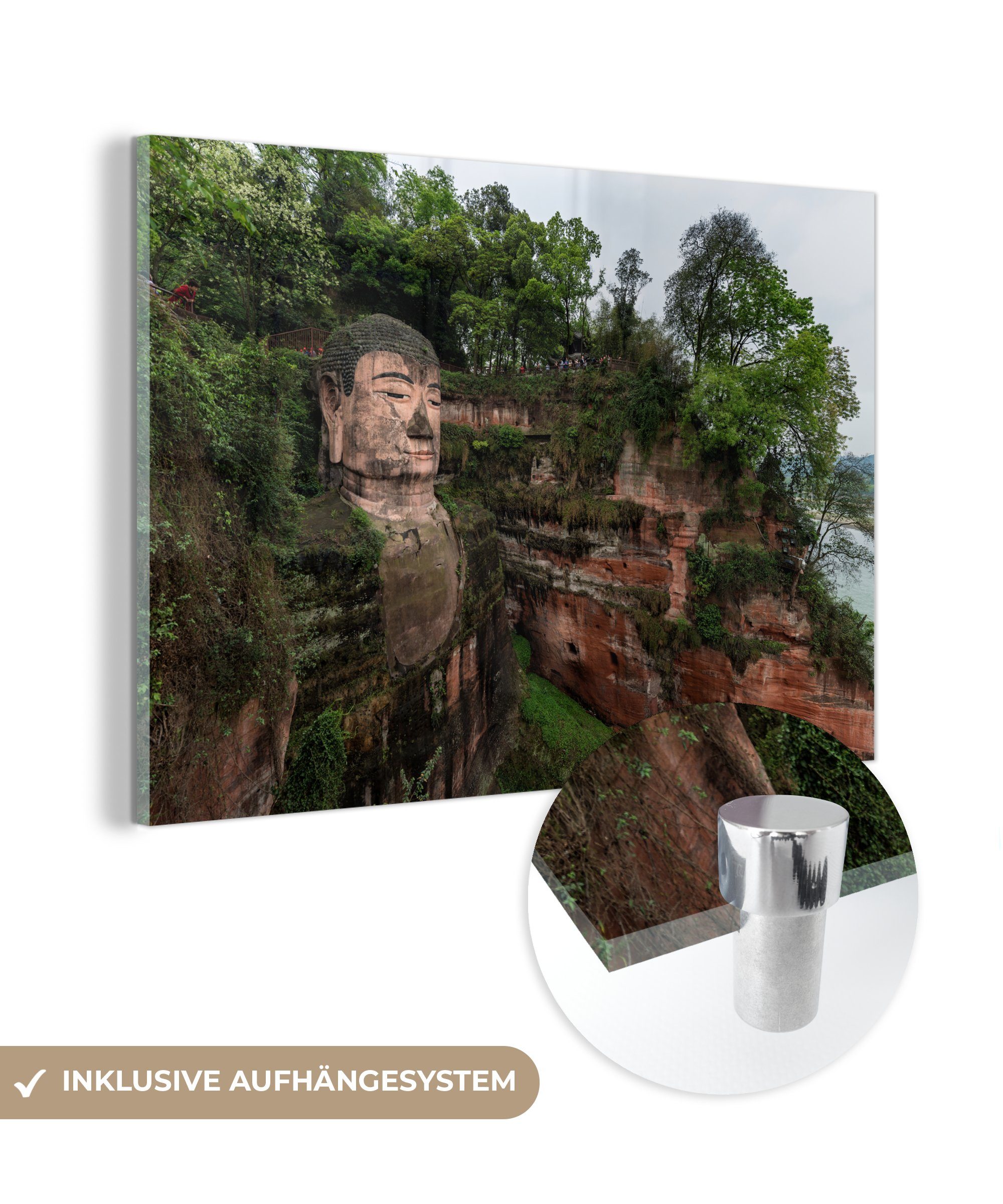 MuchoWow Acrylglasbild Der große chinesische Buddha von Leshan, (1 St), Acrylglasbilder Wohnzimmer & Schlafzimmer