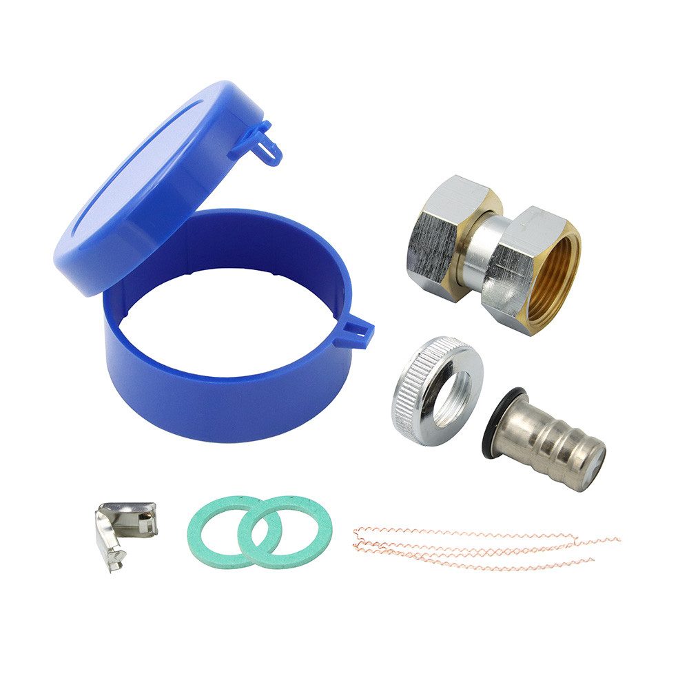Wassergeräte Kaltwasserzähler Zapfhahnzähler-Verschraubungsset mit Deckel - 3/4 Zoll 14mm Tülle
