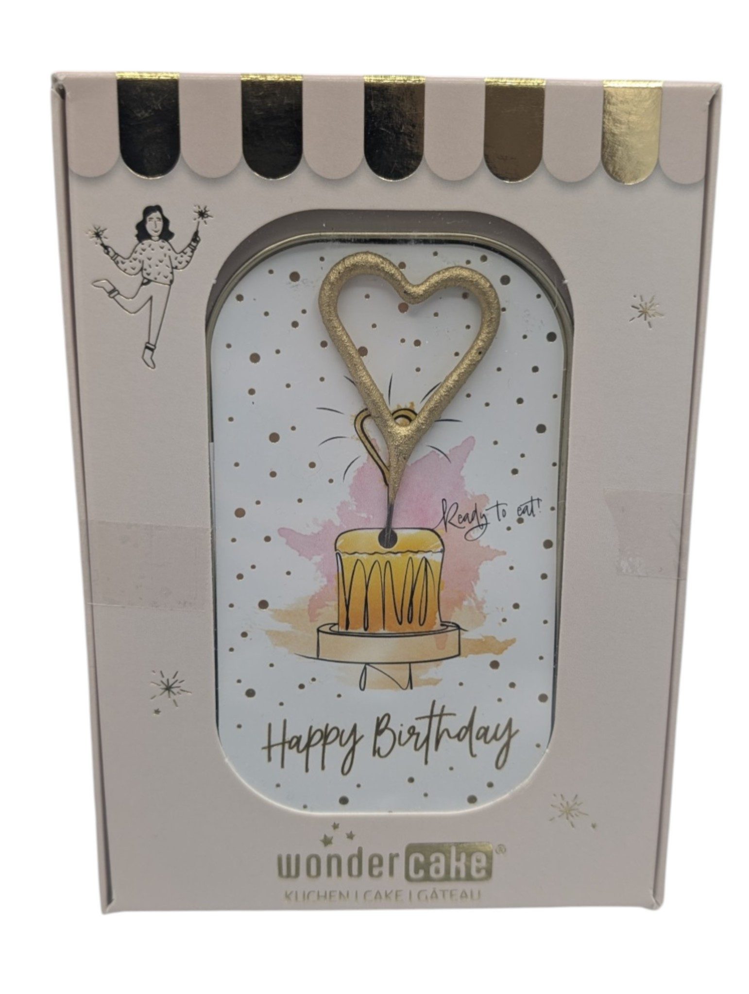Wondercandle Geburtstagskerze Wondercake Kuchen in Sardinendose mit Wunderkerze Herz – Originelles (kein Set, kein Set)
