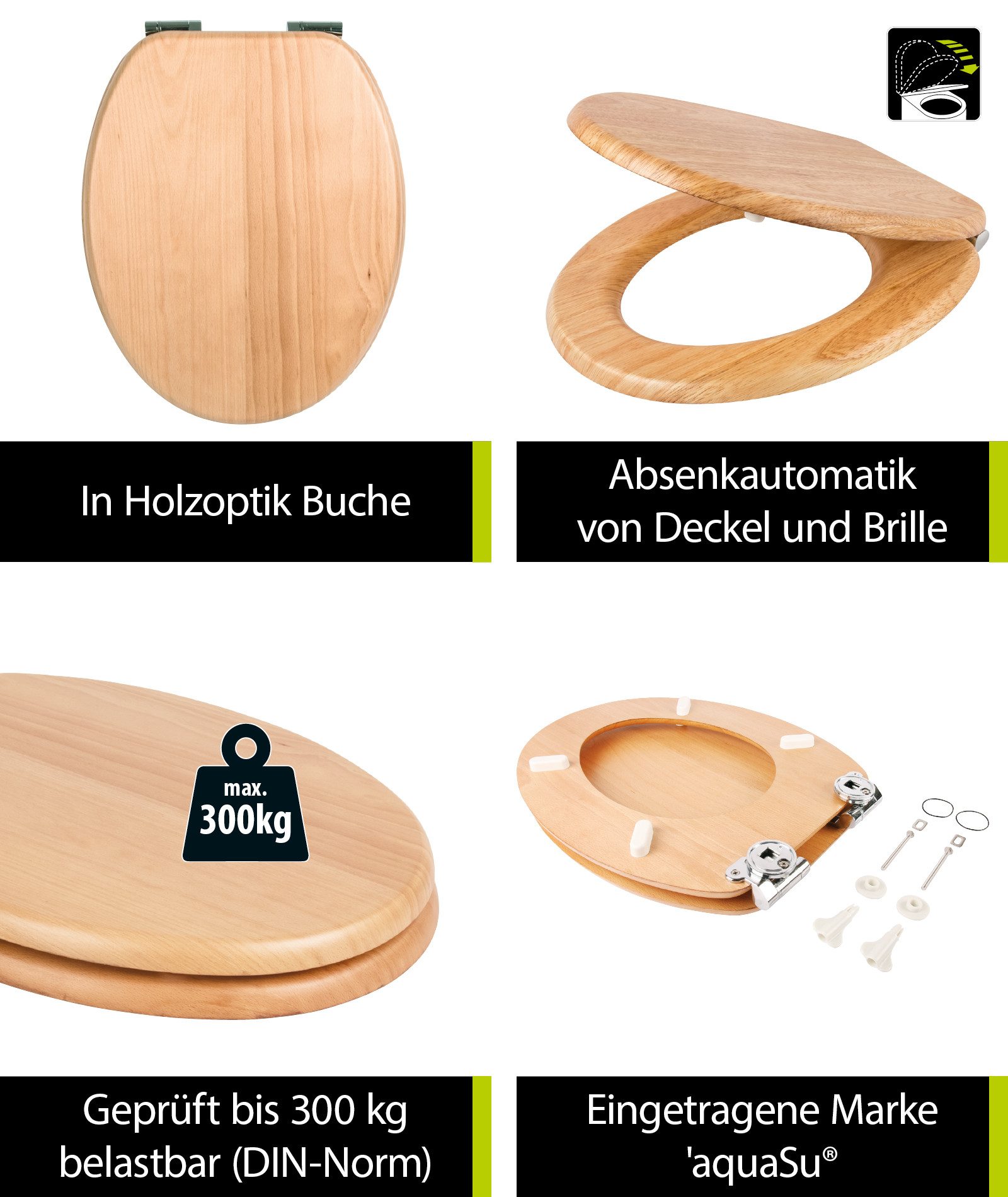 Sitzplatz WC-Sitz Venezia, Buche, Holzkern mit günstig online kaufen