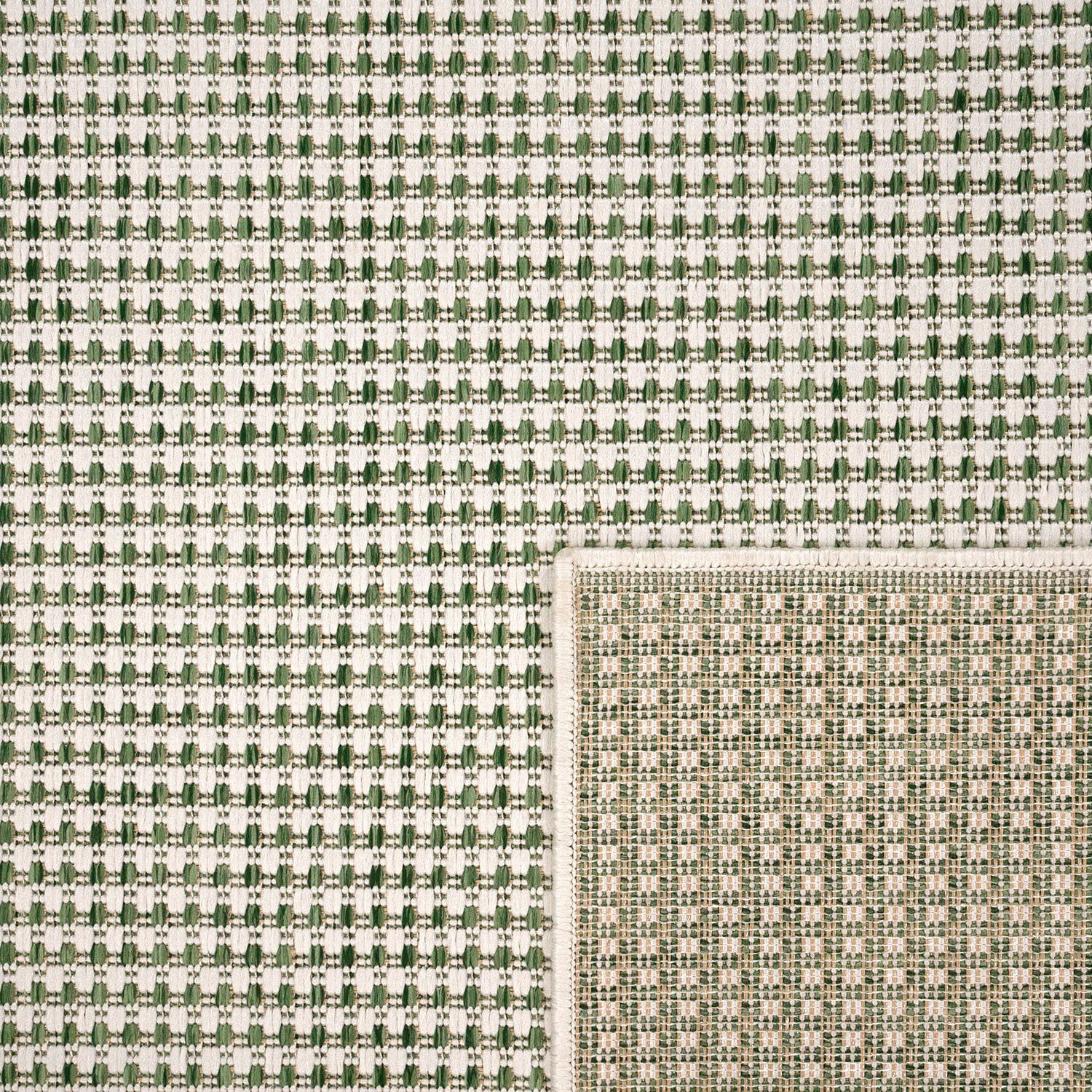 Teppich Napoli grün Outdoor Paco In- geeignet, Wohnzimmer Home, 4 und Höhe: mm, meliert, Flachgewebe, rechteckig, 777