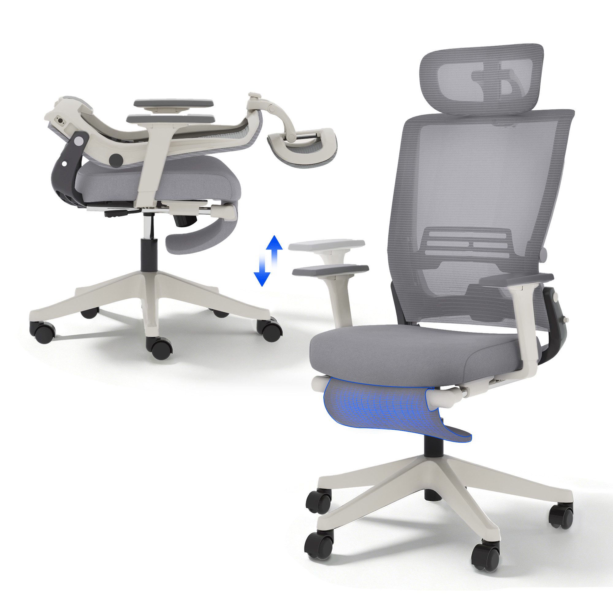 FLEXISPOT Bürostuhl Foldex Ergonomischer Bürostuhl – Ideal für Büro & Mittagspause (2D-Kopfstütze, Schreibtischstuhl mit Fußstütze – Perfekt für Home-Office & Entspannung), Faltbar, in verschiedenen Farben erhältlich, 90°-135° neigbar