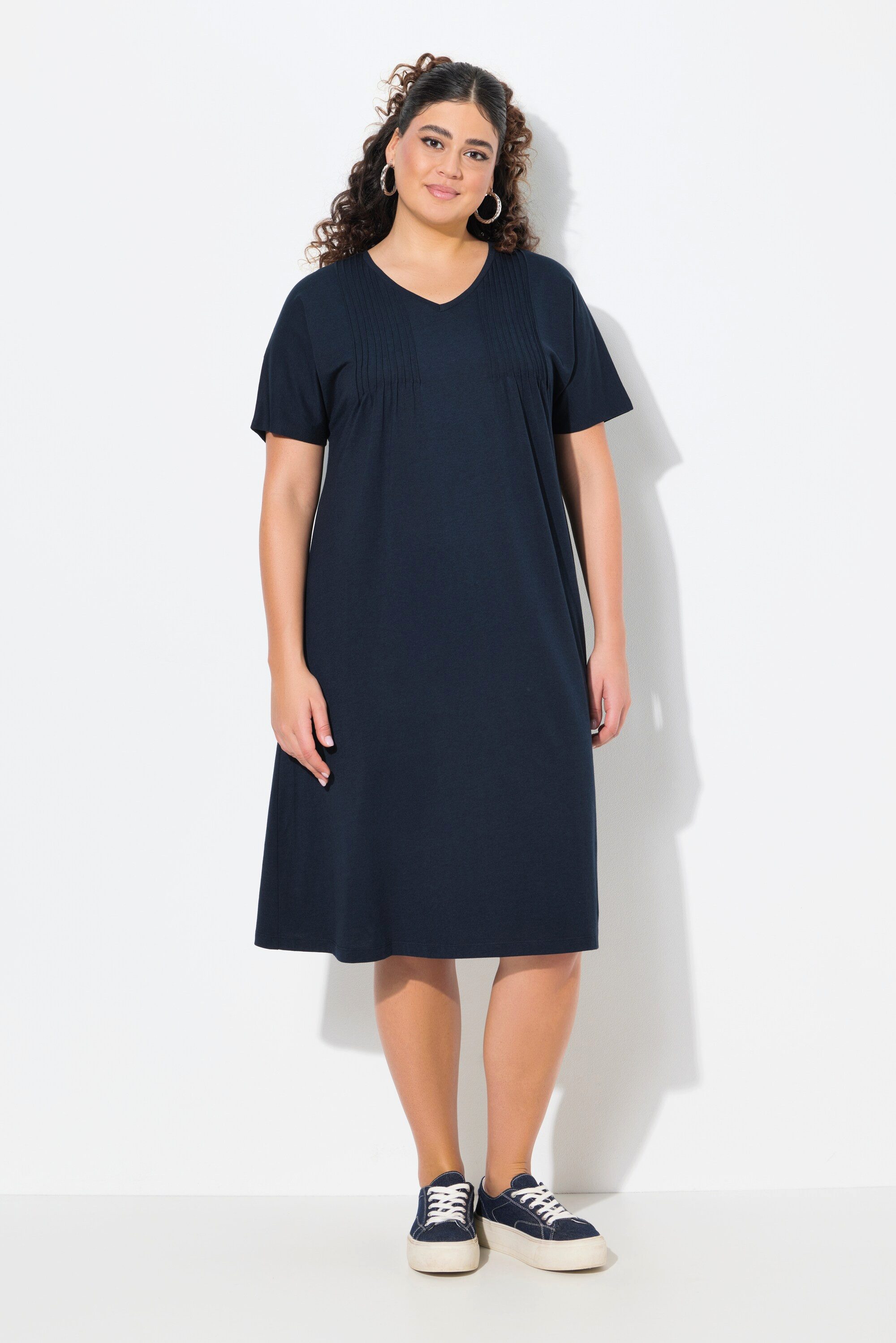Ulla Popken Jerseykleid Jerseykleid Biesen A-Linie günstig online kaufen