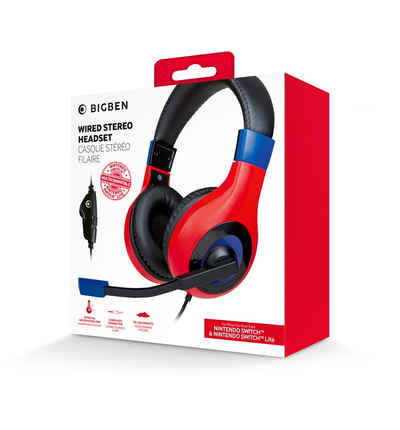 BigBen Switch / Lite Stereo Gaming Headset V1 dunkel rot, blau BB007046 Zubehör Nintendo