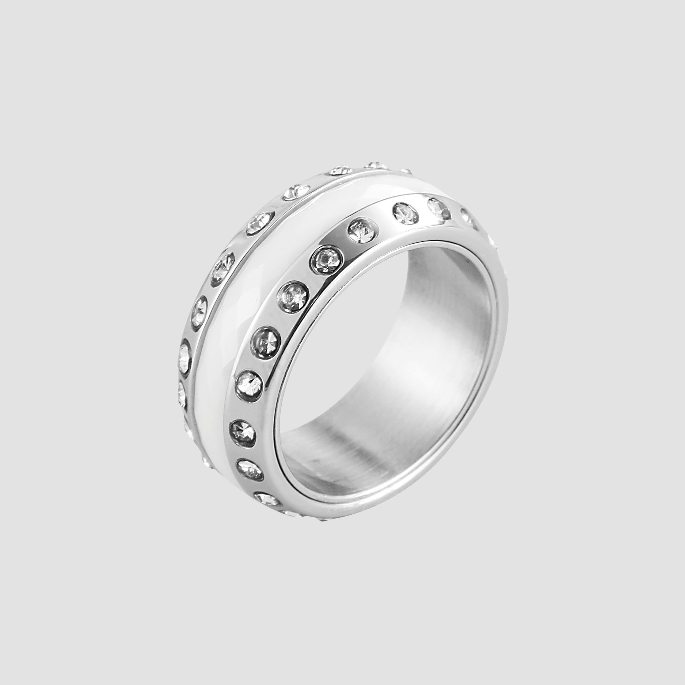 JUST WATCH Fingerring Nerma Edelstahl weiß Damen, Damen Ring günstig online kaufen
