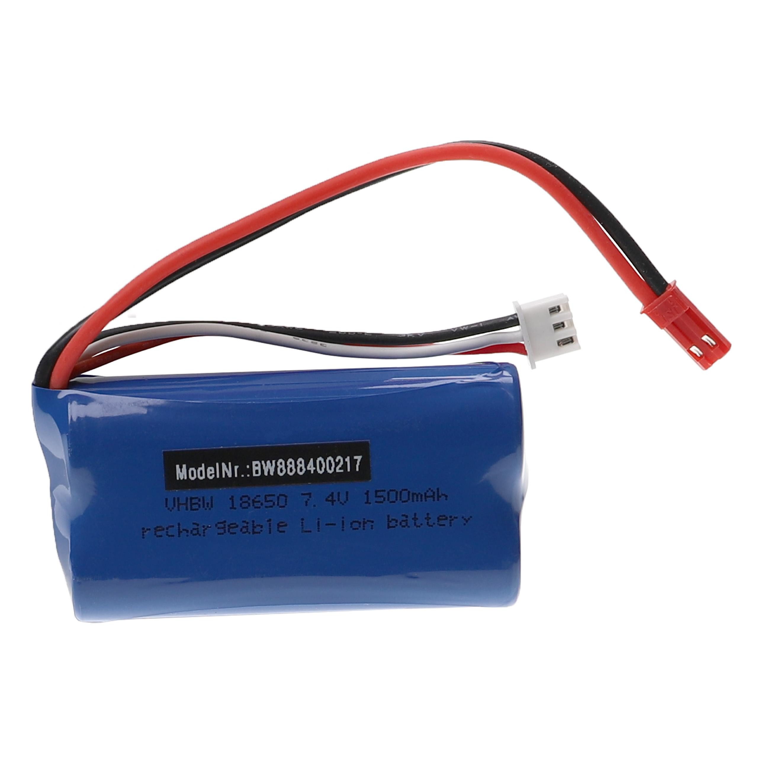 vhbw Akku passend für Huanqi 957/948 Fernbedienung / Beleuchtung / Waffe / Akku Akku 1500 mAh (7,4 V, 1 St), Leistungsfähiger Austausch-Akku für Ihre RC Modelle, Wiederaufladbar