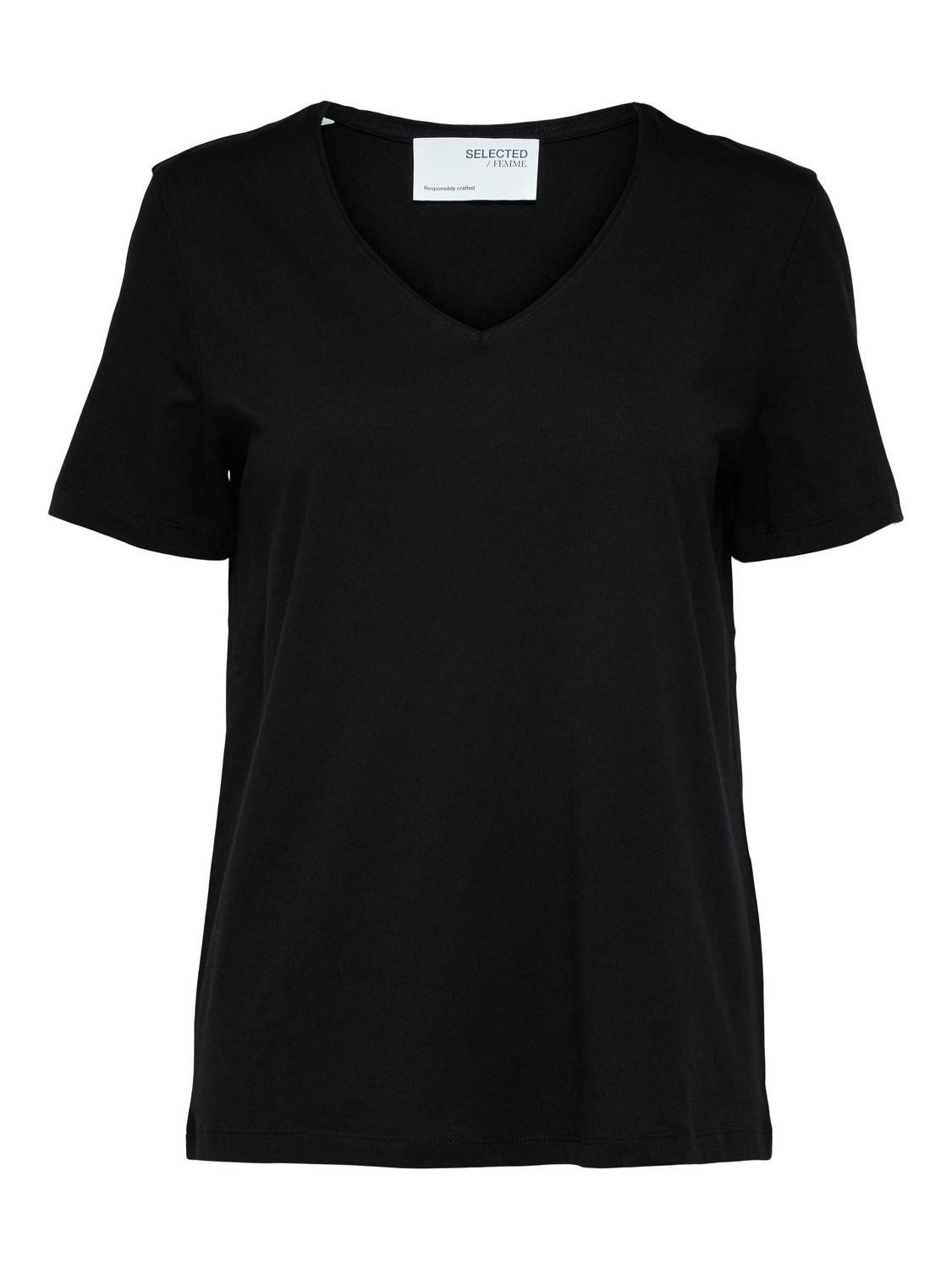 SELECTED FEMME T-Shirt SLFESSENTIAL SS V-NECK TEE NOOS
