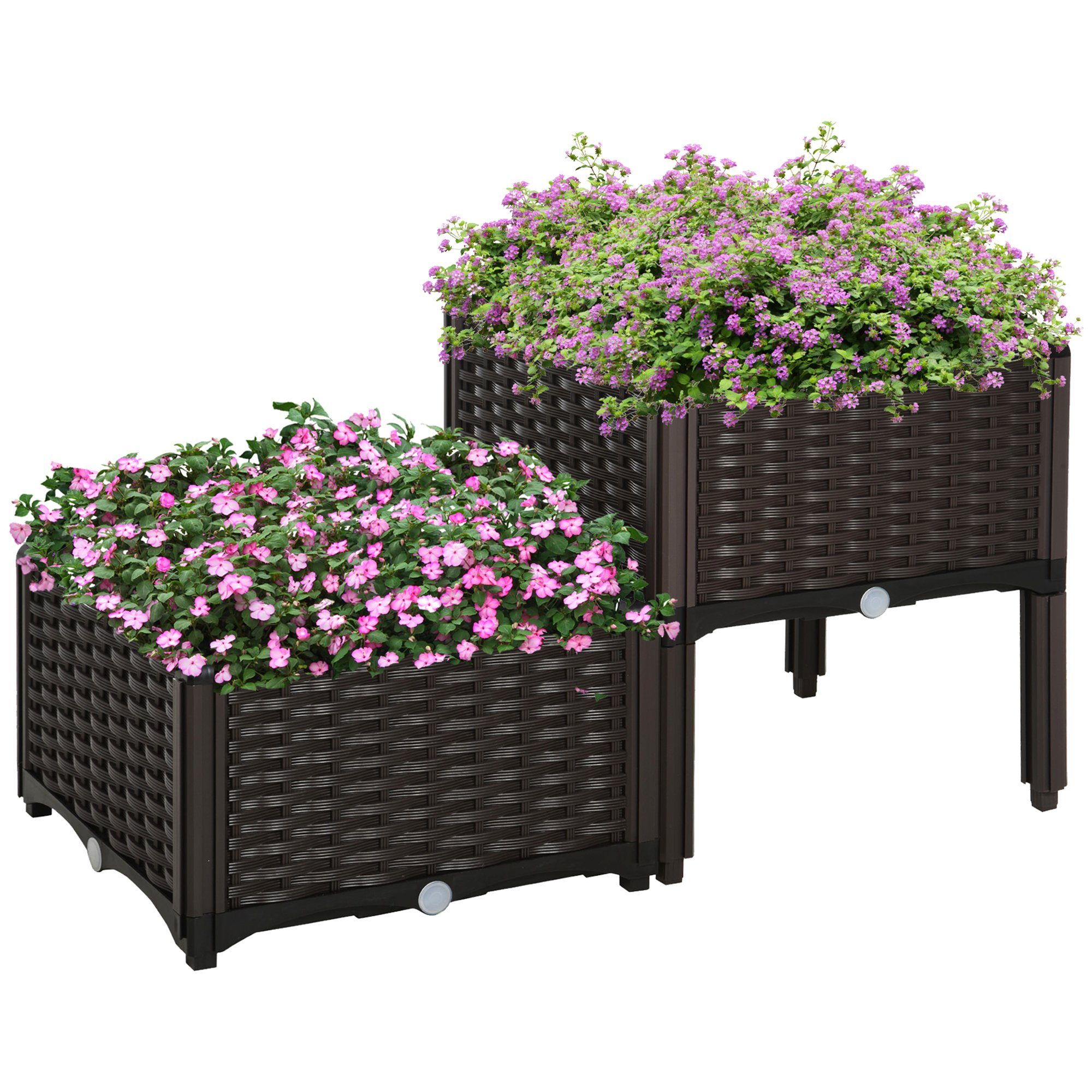 Outsunny Hochbeet Pflanzkasten mit Abflusslöchern (Blumenständer, günstig online kaufen
